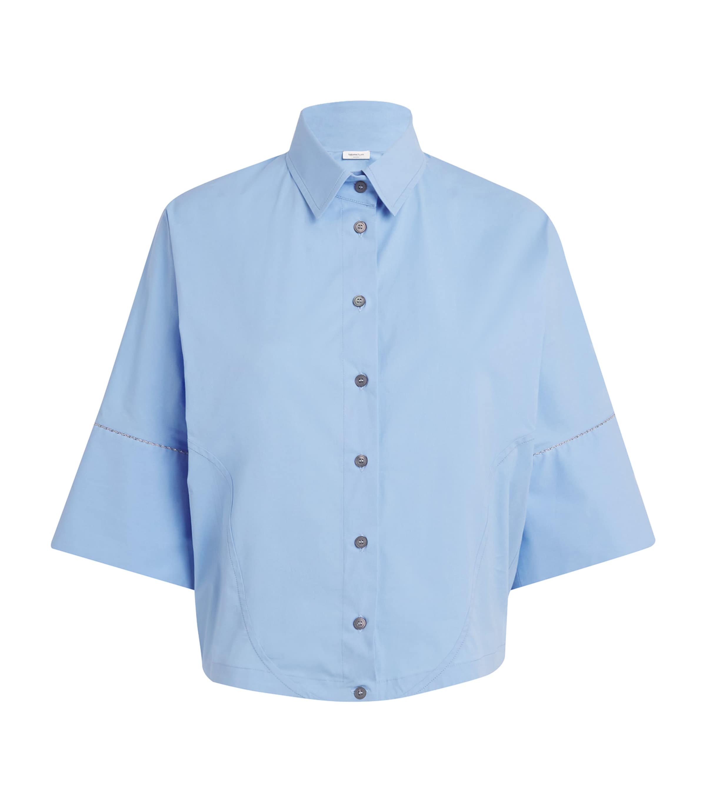 Cotton Cropped Shirt 5151 CELESTE Image 1