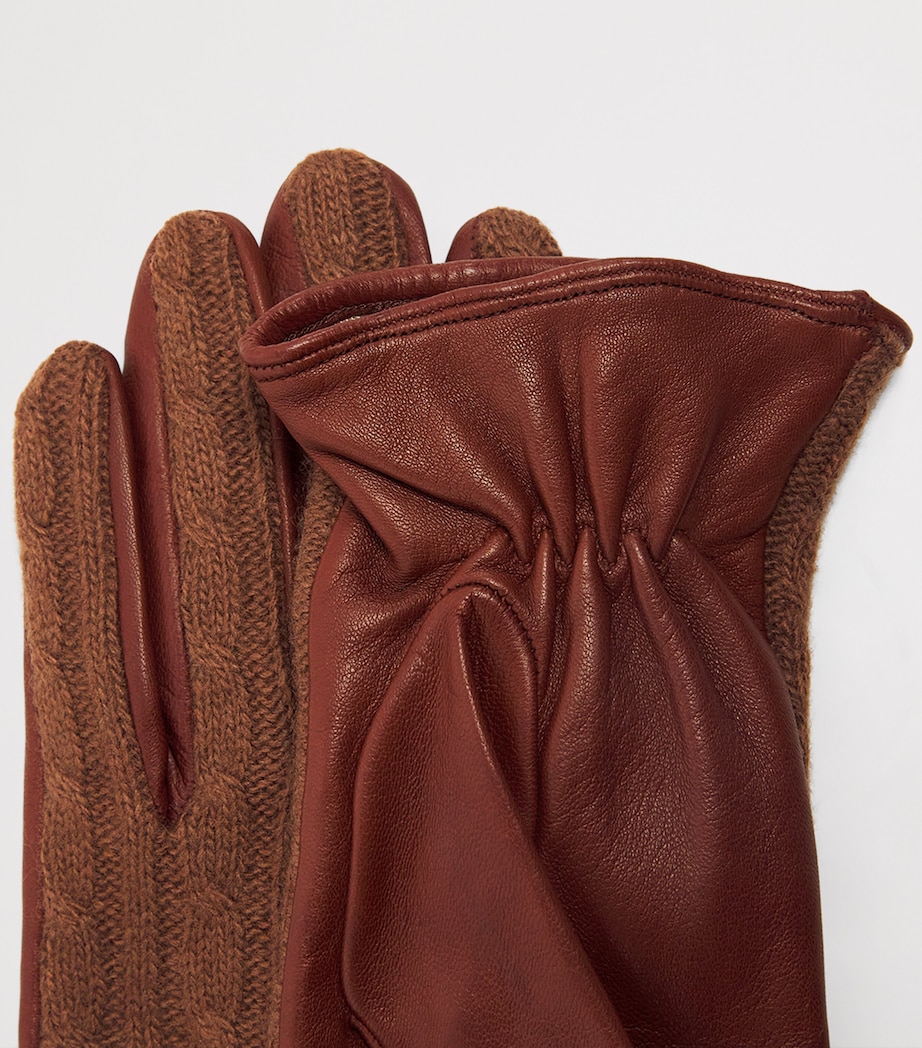 Eleventy Leather Dual Gloves Vicuna Image 4
