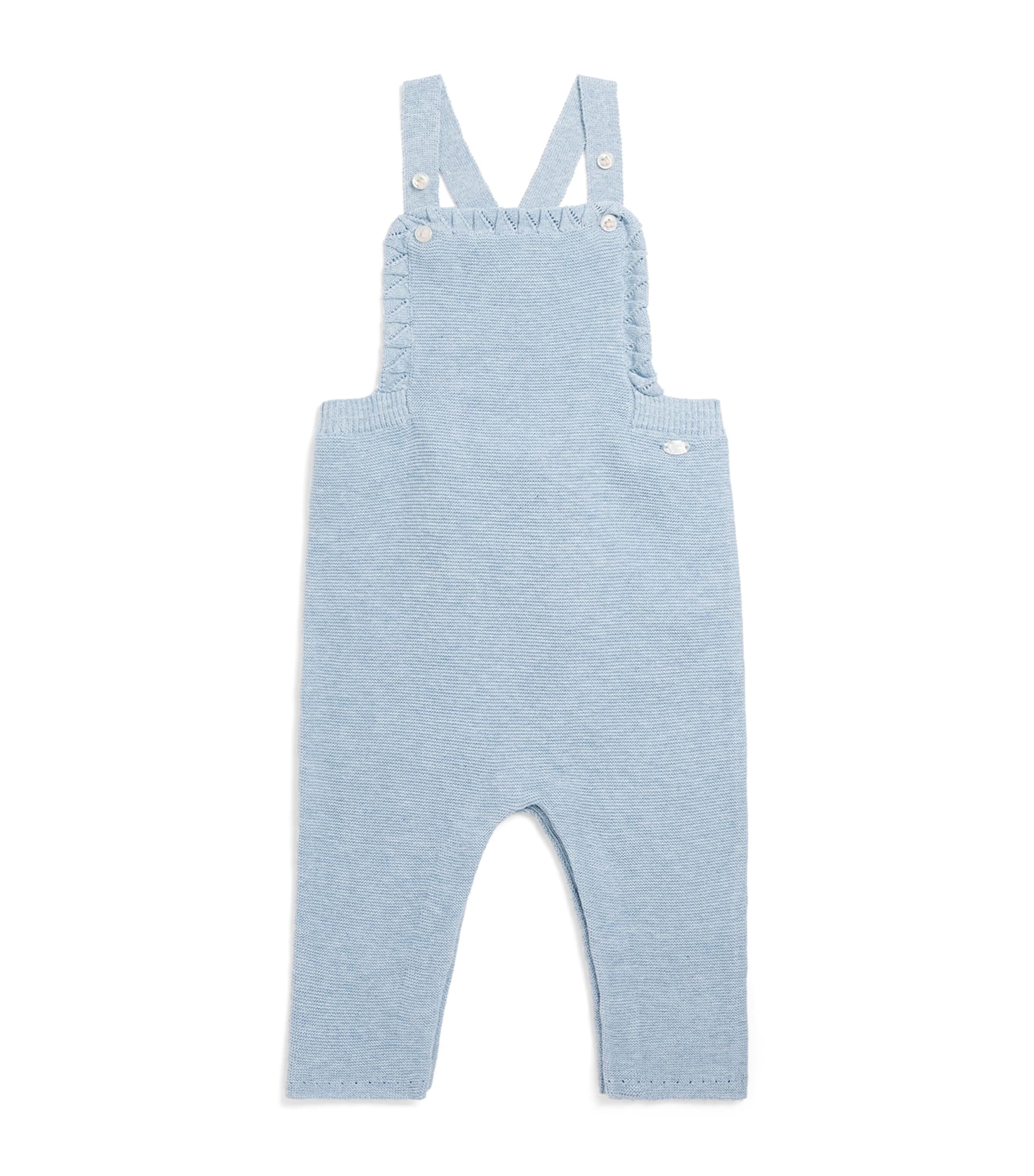 Cotton Knitted Dungarees (0-24 Months) 40CÉLESTE Image 1