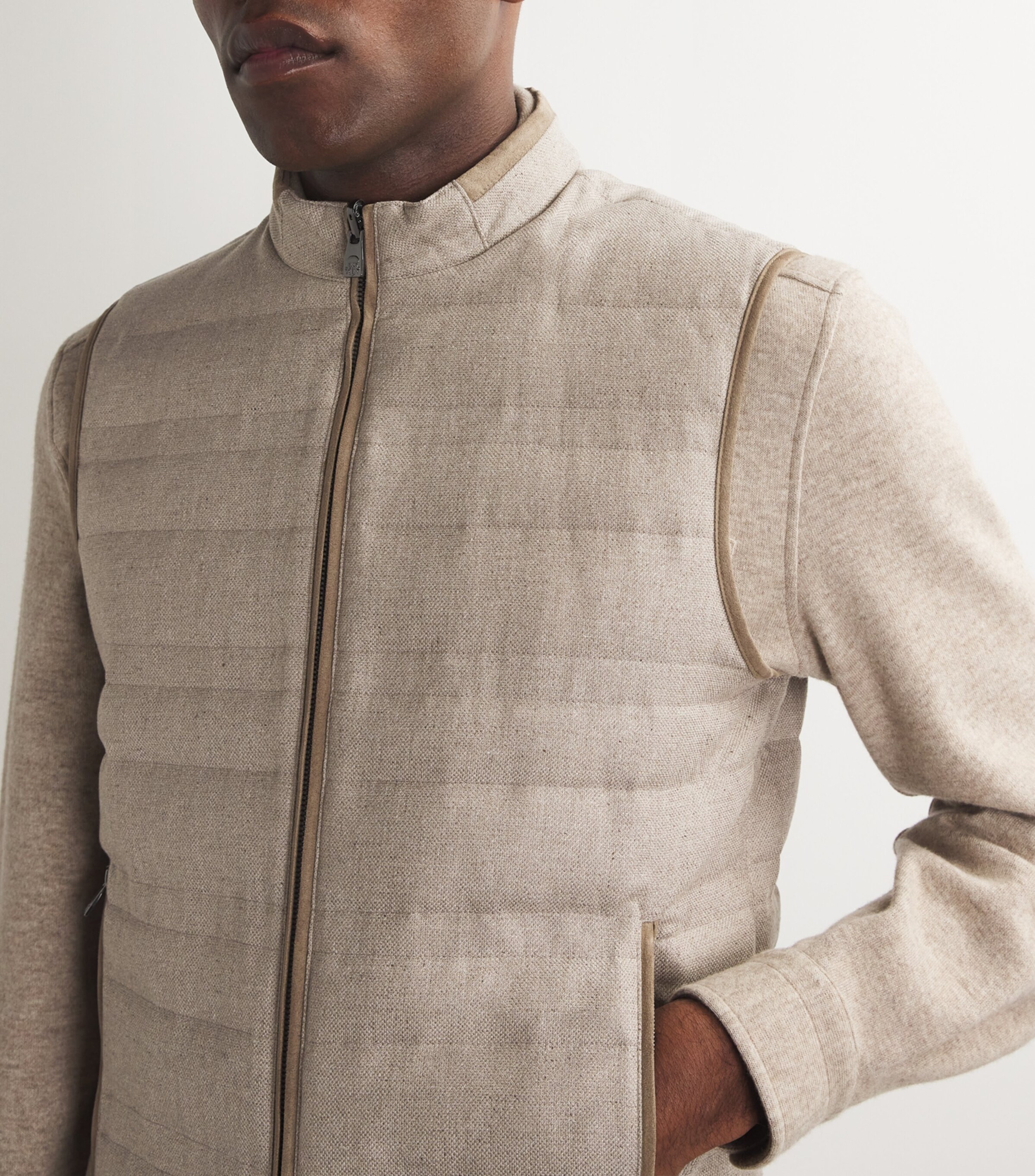 Silk-Blend Padded Gilet 035 NATURAL / BEIGE Image 8