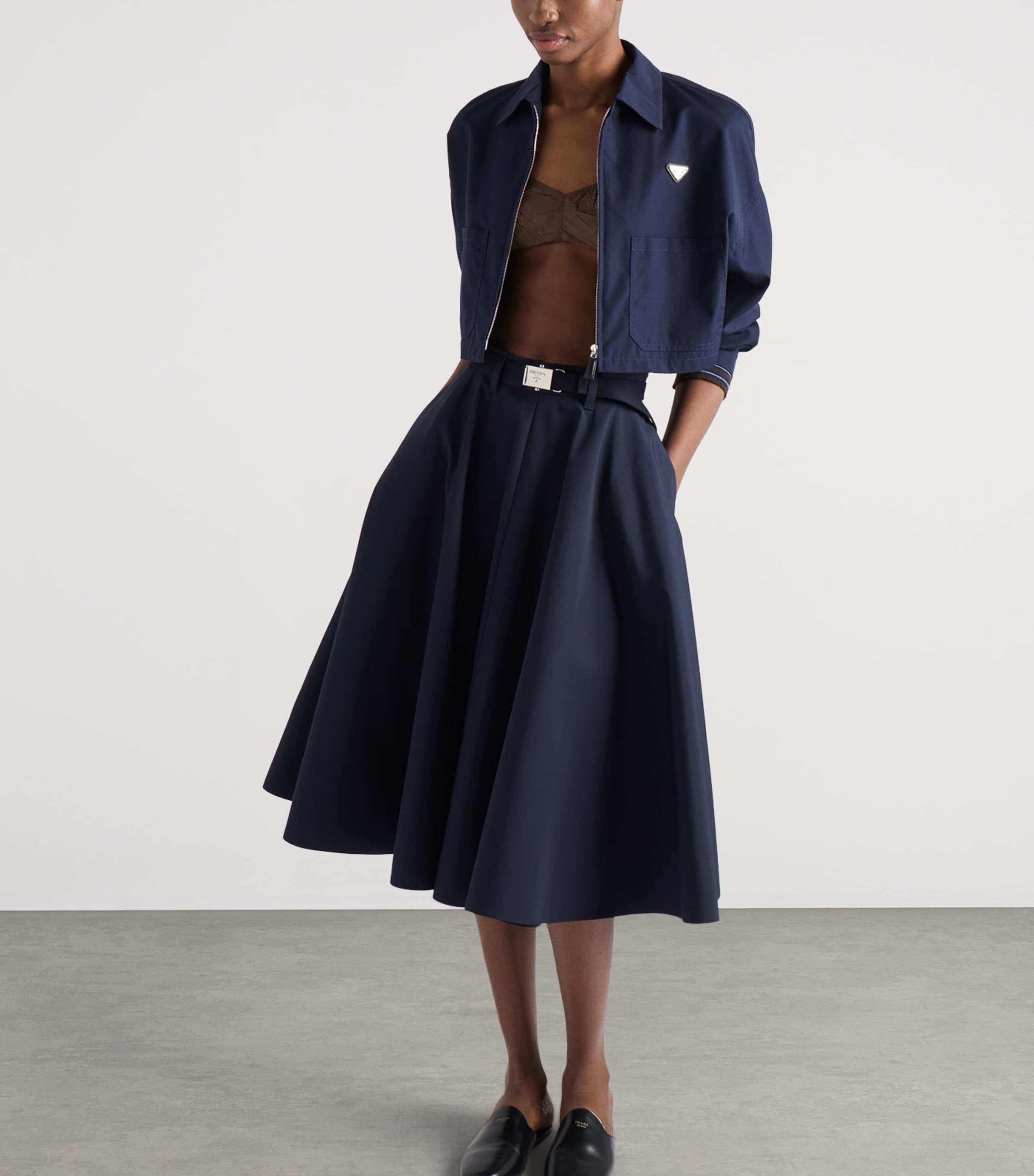 Prada Womens A-Line Midi Skirt Image 4