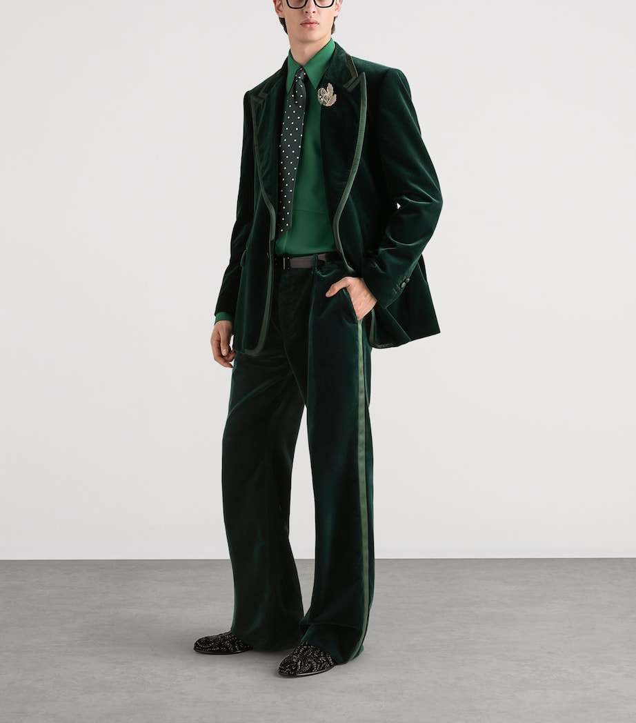 Dolce&Gabbana Mens Silk Tailored Shirt Verde Scuro Image 4