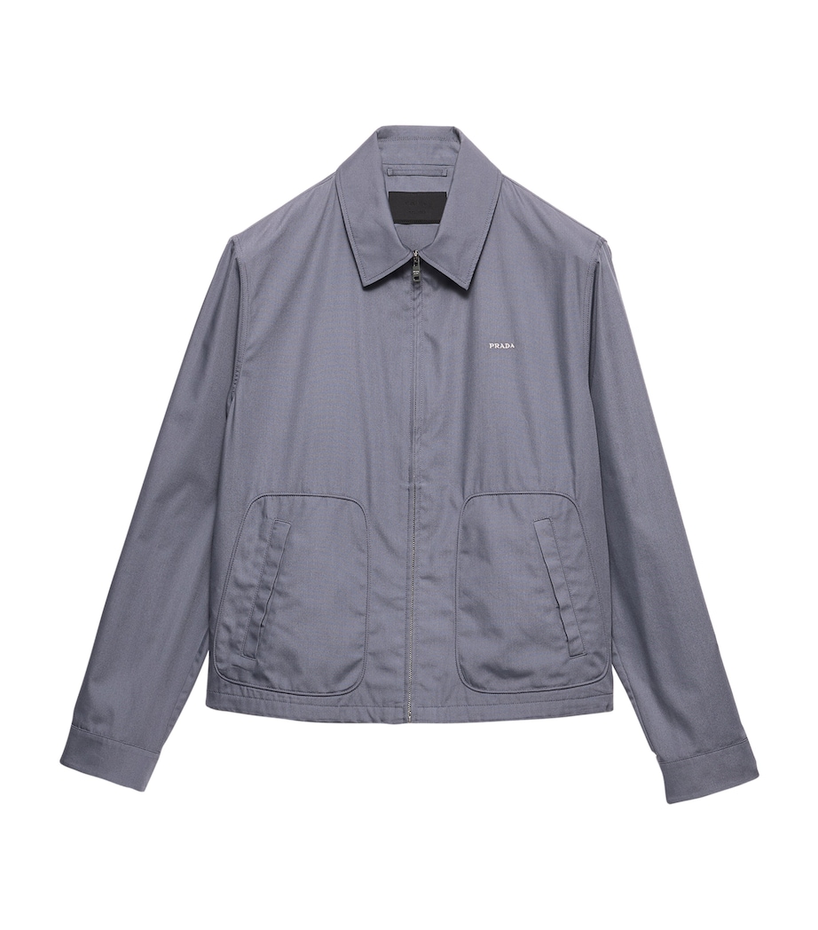 Prada Mens Technical Cotton Zip-Up Blouson Jacket Image 1