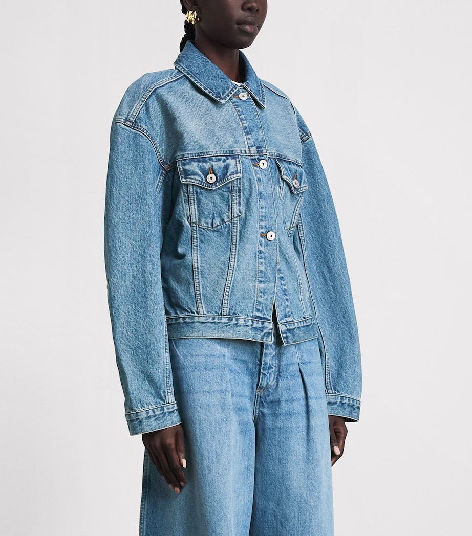 Jacquemus Womens Curved Denim Jacket Blue/tabac Image 4