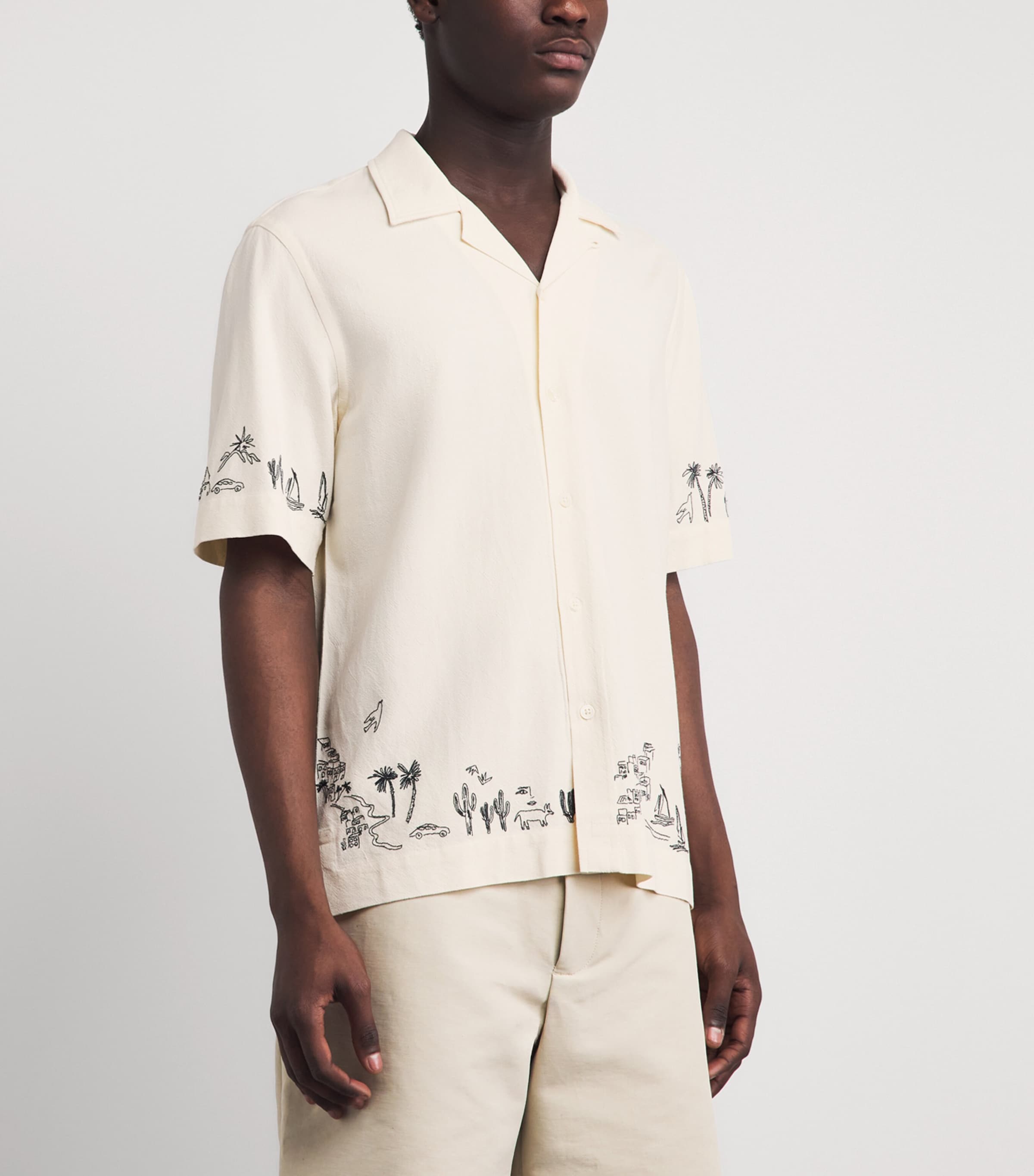 Paul Smith White Embroidered Short-Sleeve Shirt | Harrods UK