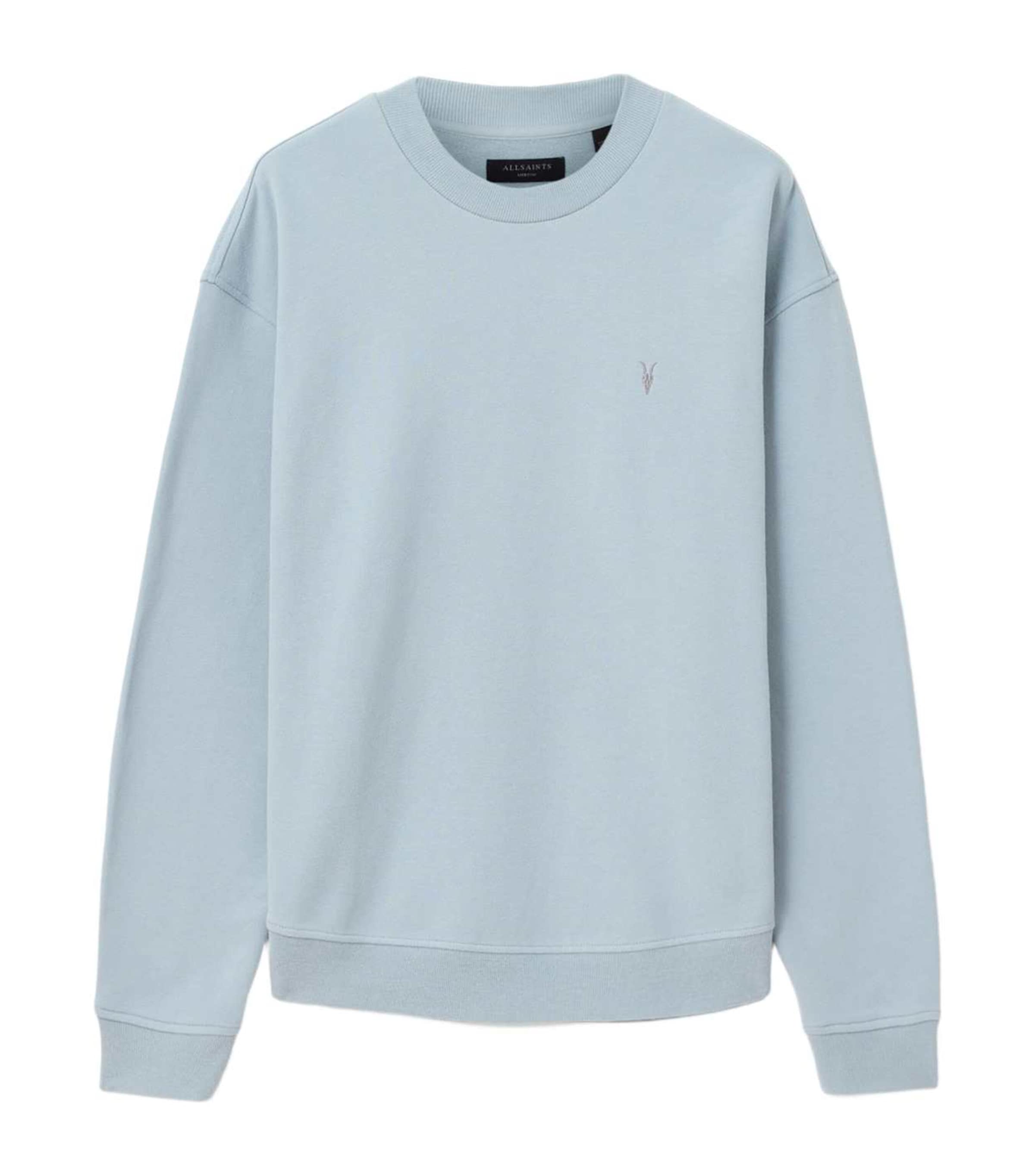 AllSaints Mens Organic Cotton Asher Sweatshirt Misty Blue Image 1