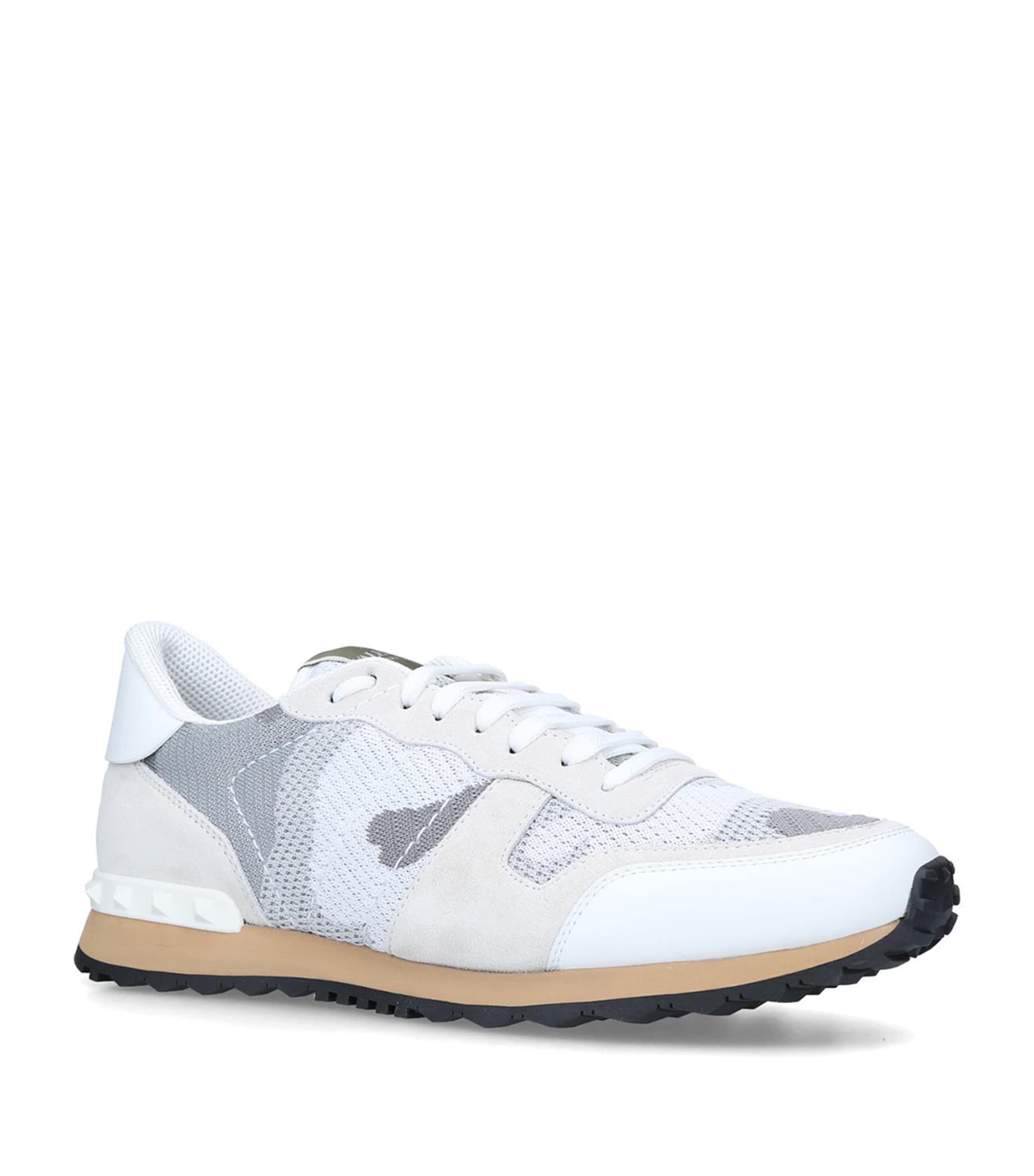 Valentino Garavani Camouflage Sneakers In White