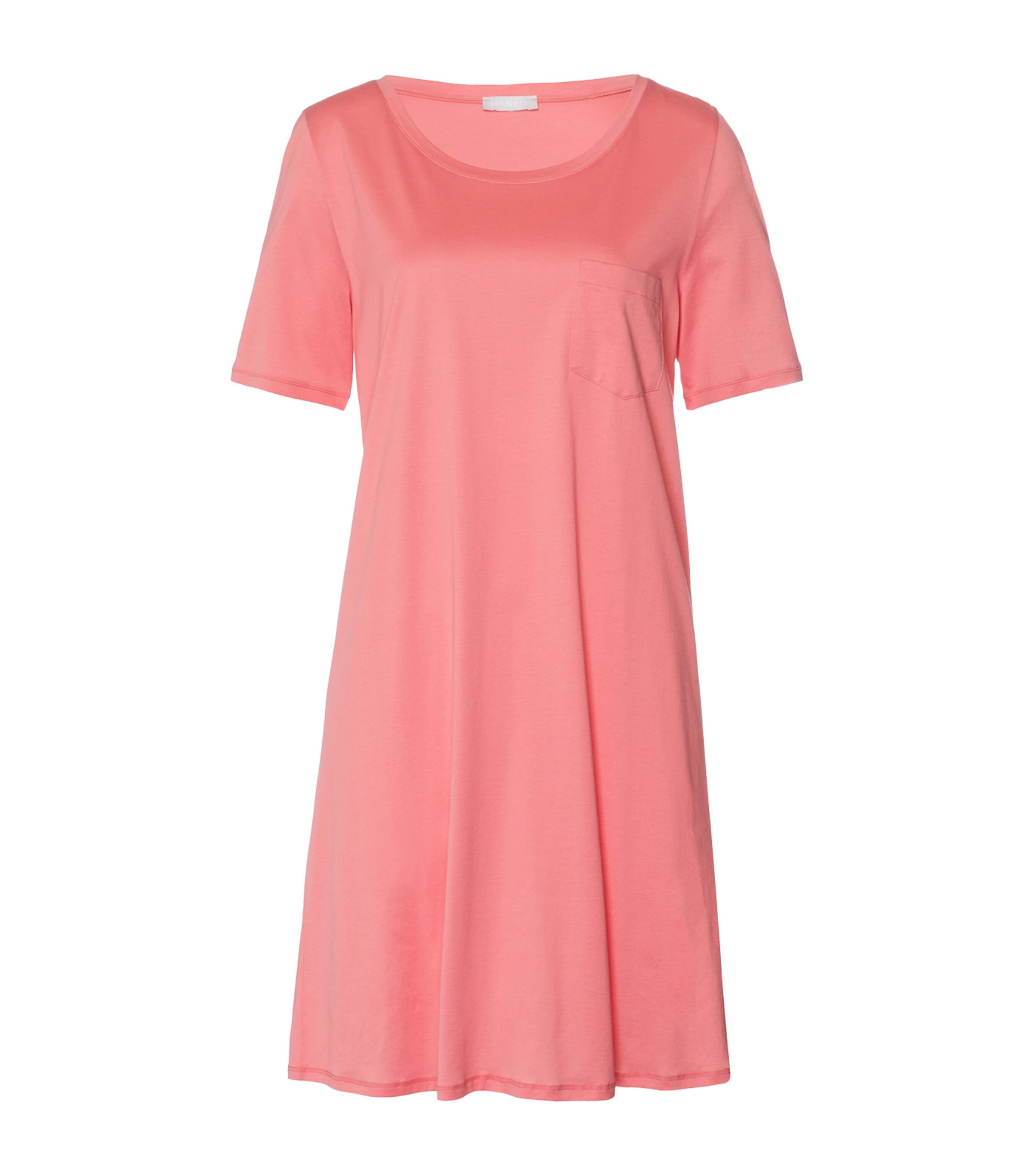 Hanro Cotton Deluxe Short-sleeve Big Sleepshirt In Orange
