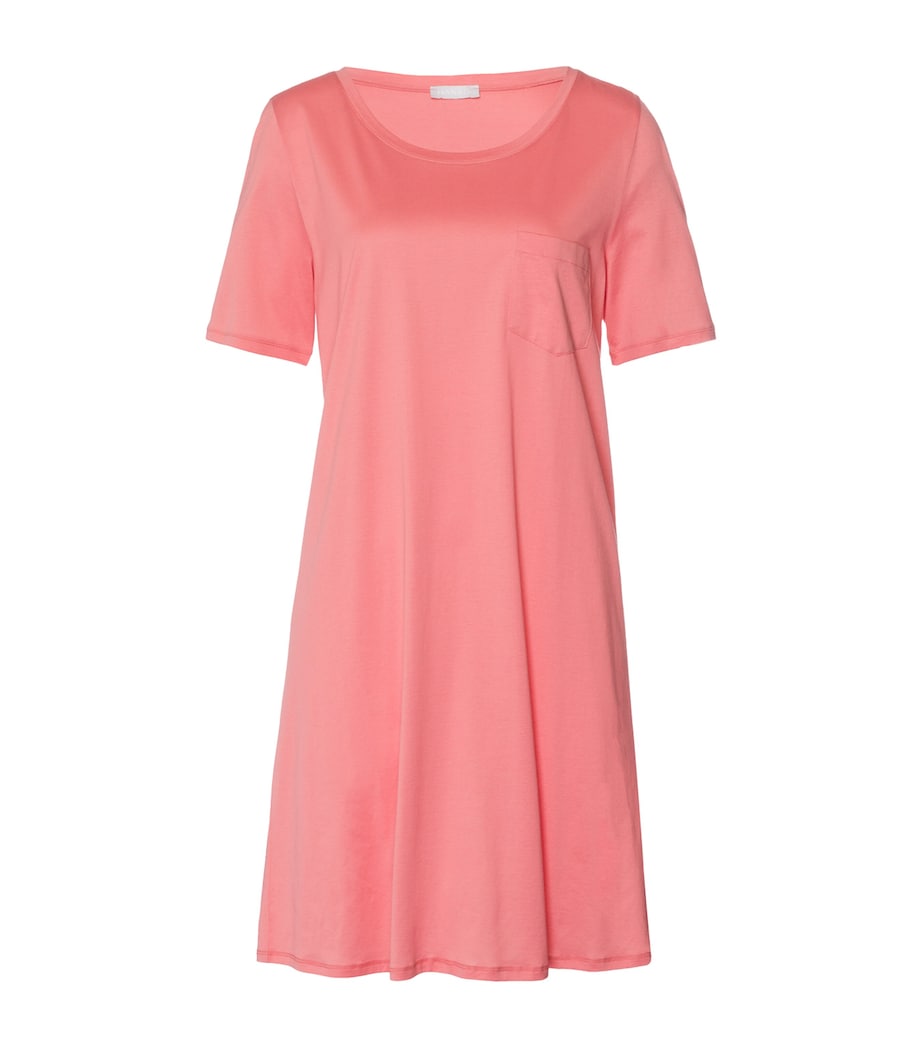 Hanro Womens Cotton Deluxe Short Sleeve Nightdress Lantana Image 1