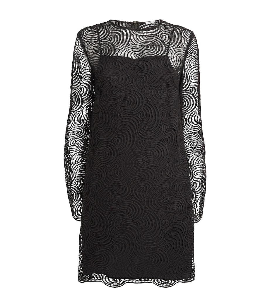 Joseph Womens Crochet-Lace Amira Mini Dress Cocoa Image 1