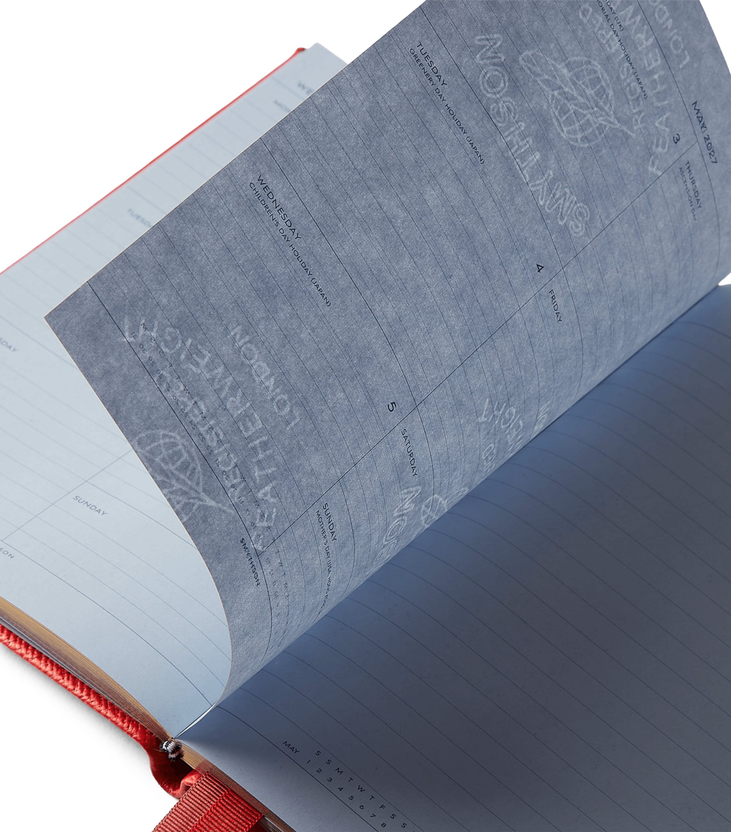 Smythson Leather Soho Weekly Diary 2026-2027 S Red Image 3