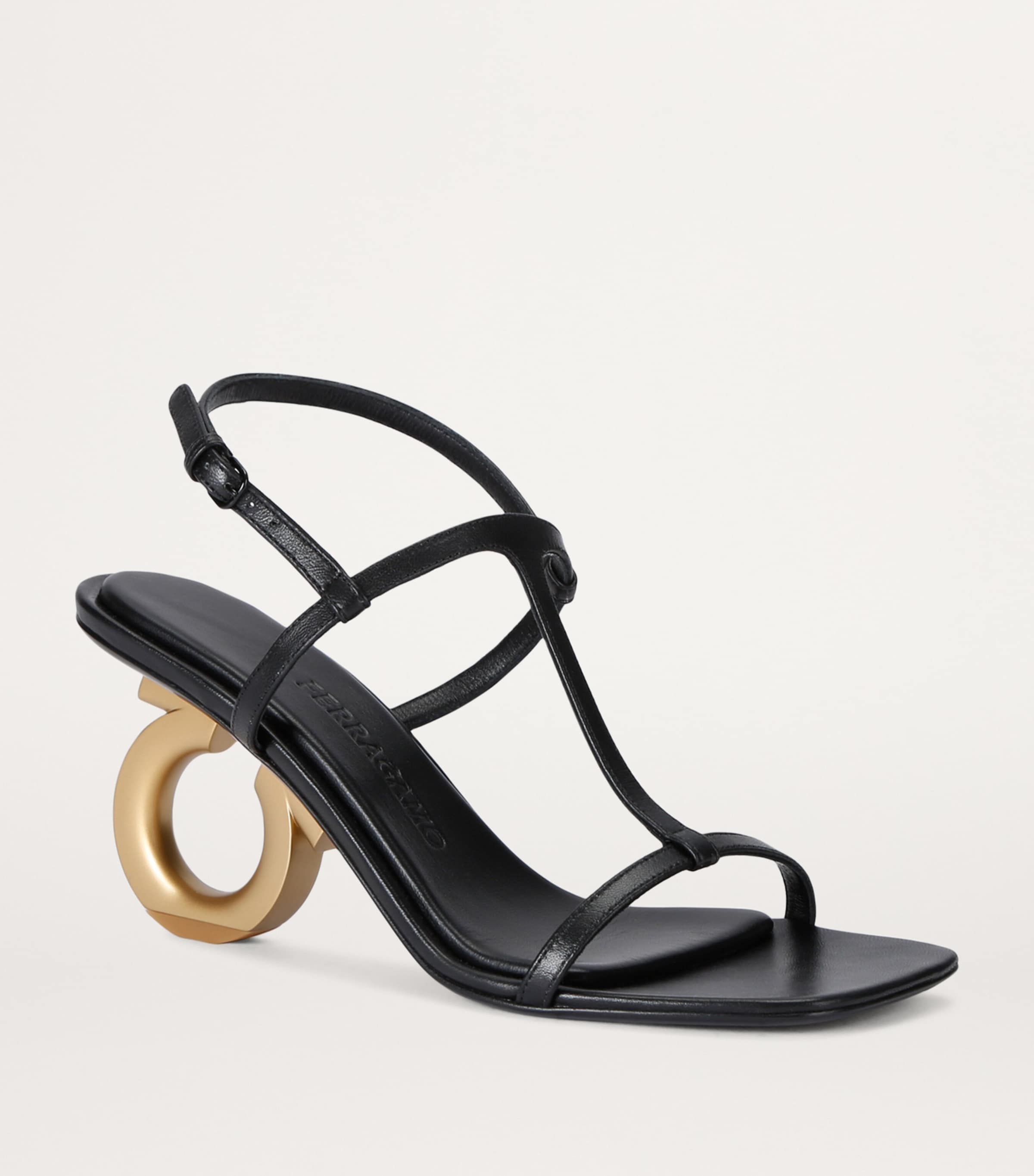 Salvatore Ferragamo Leather Elina Heeled Sandals 70 Black Image 3
