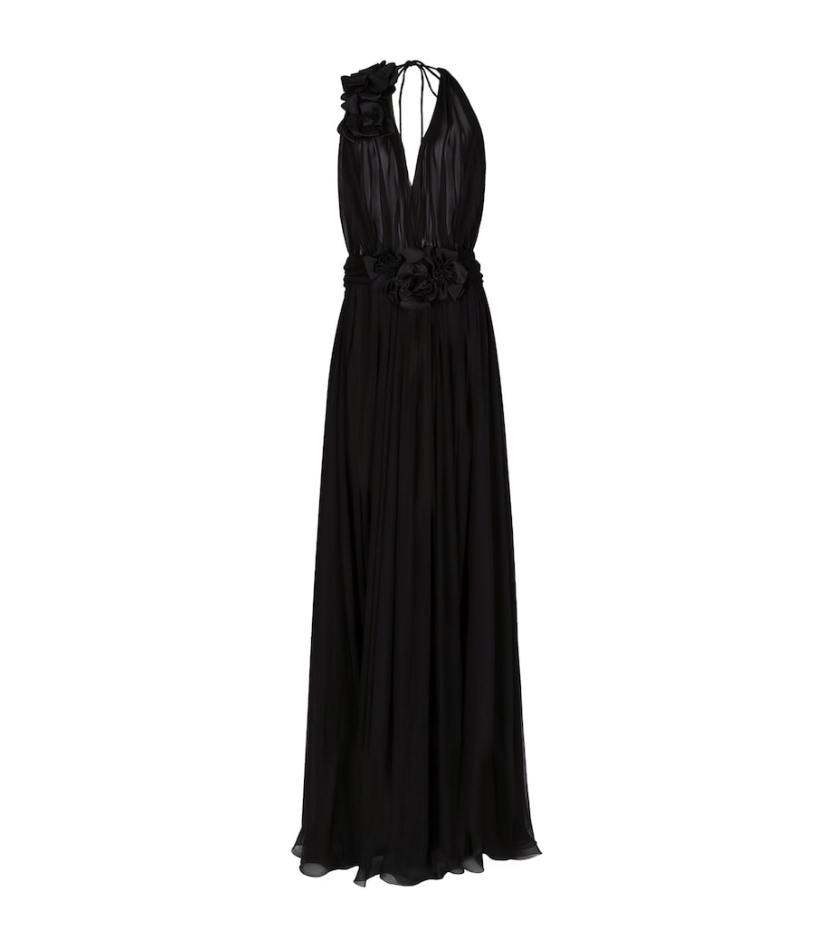 Silk Rose Halterneck Gown N0000-BLACK Image 1