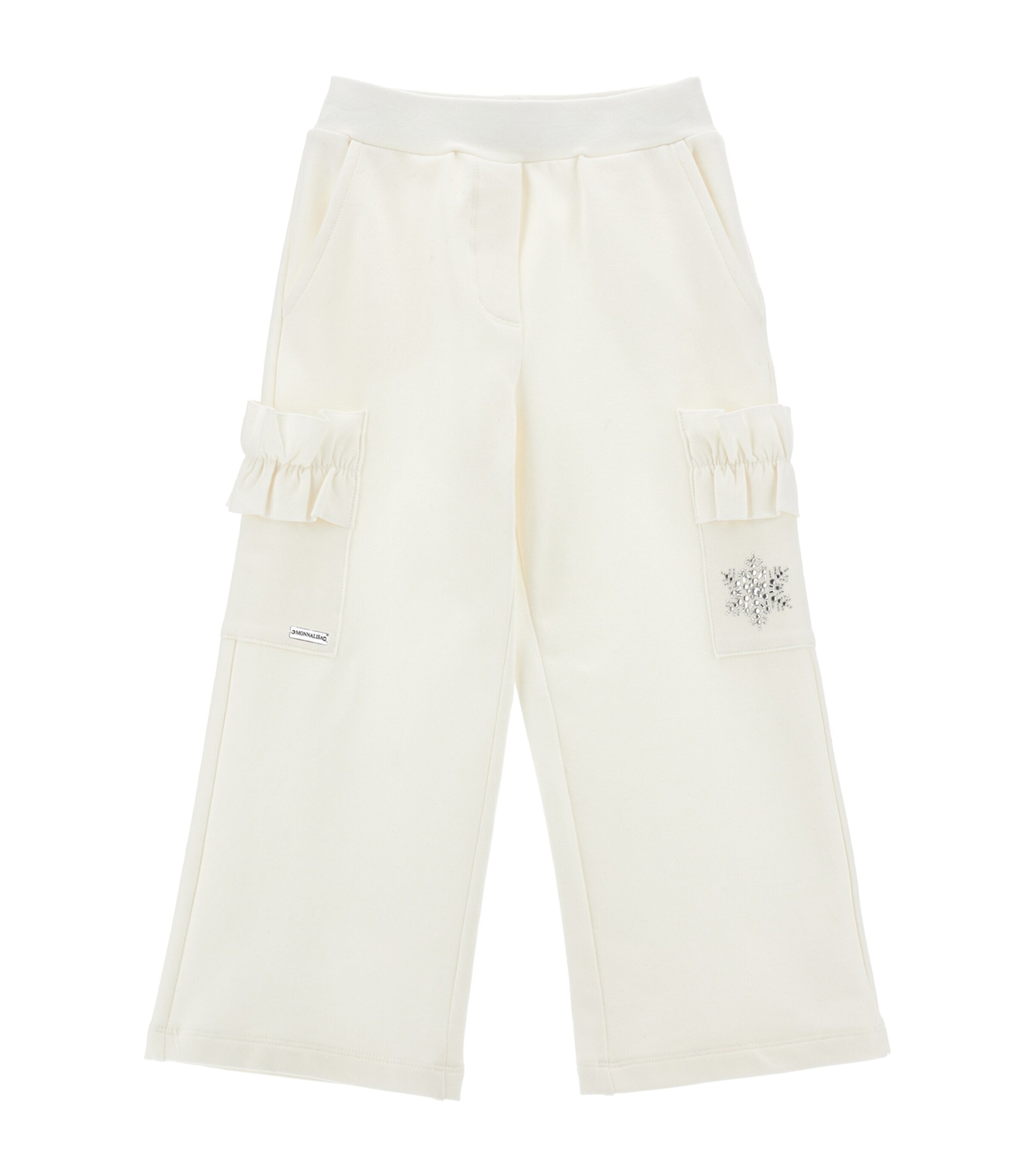 Monnalisa Kids' Ruffled Snowflake Sweatpants In White