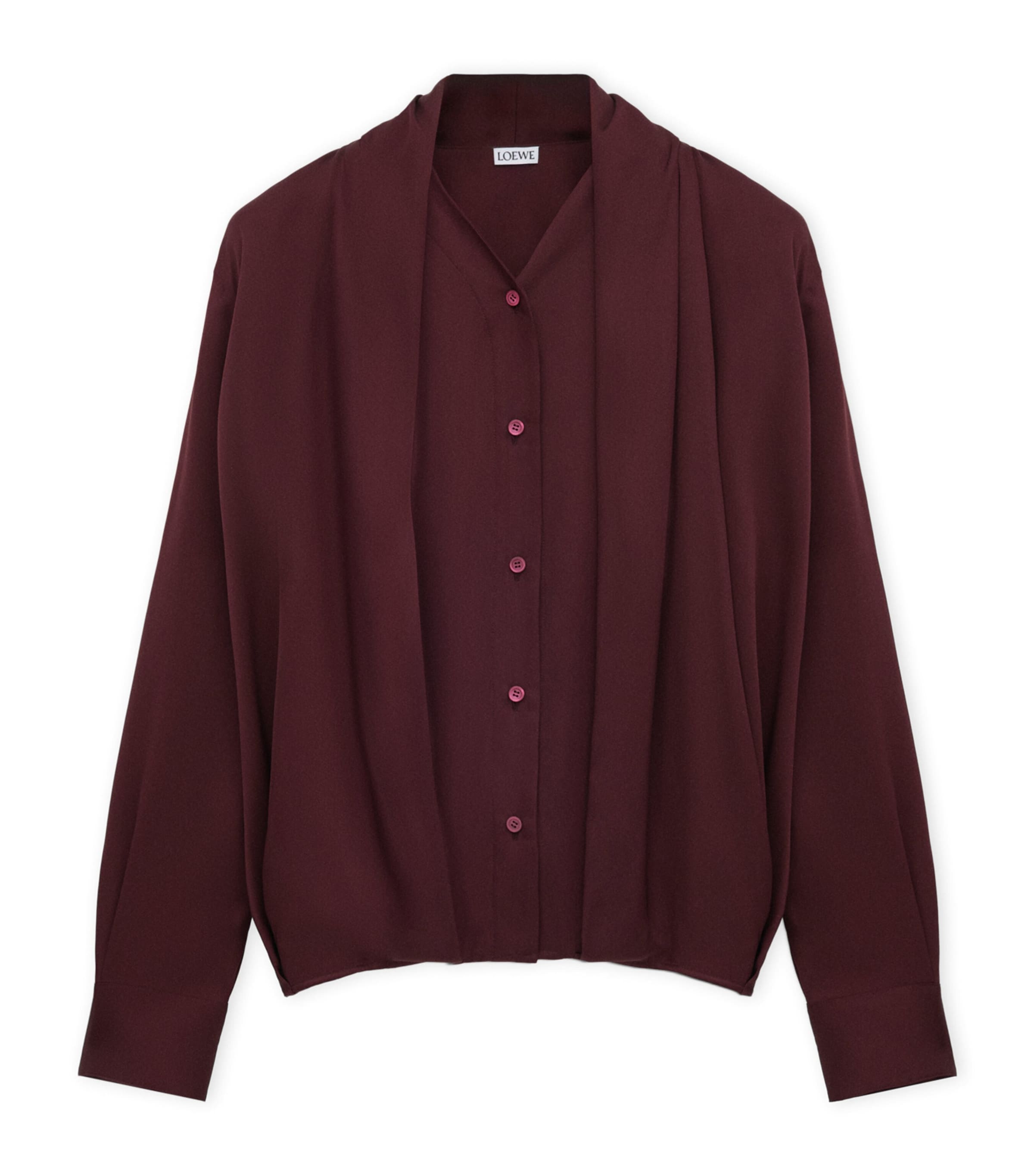 Loewe Silk Pyjama Blouse In Burgundy