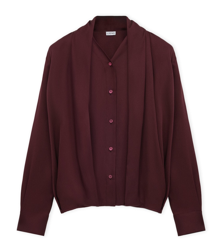 Silk Pyjama Blouse BURGUNDY Image 1