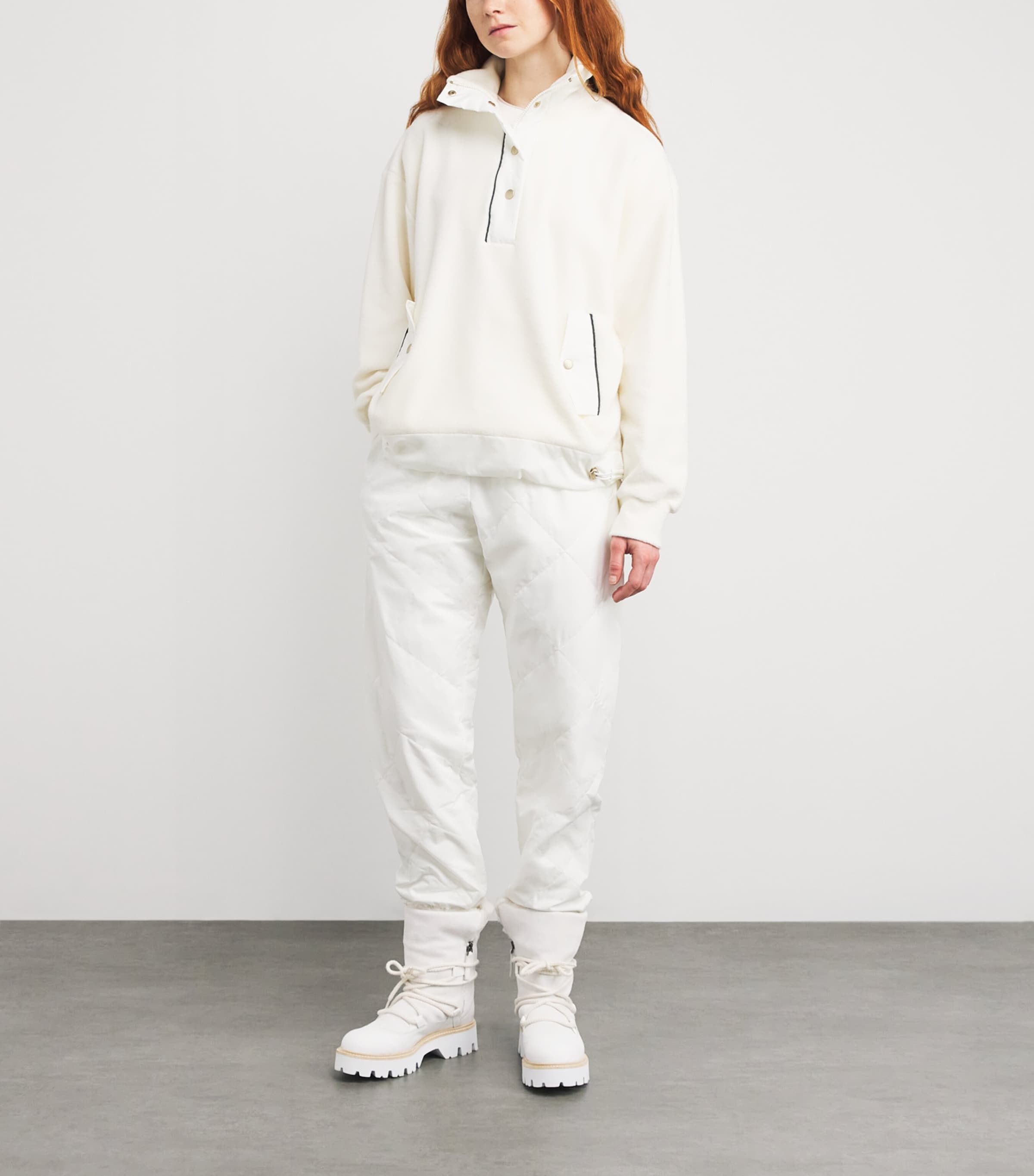 Suede Lace-Up Boots BIANCO Image 6