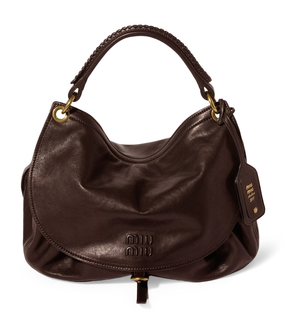 Miu Miu Leather Rendez-Vous Shoulder Bag Brown Image 1