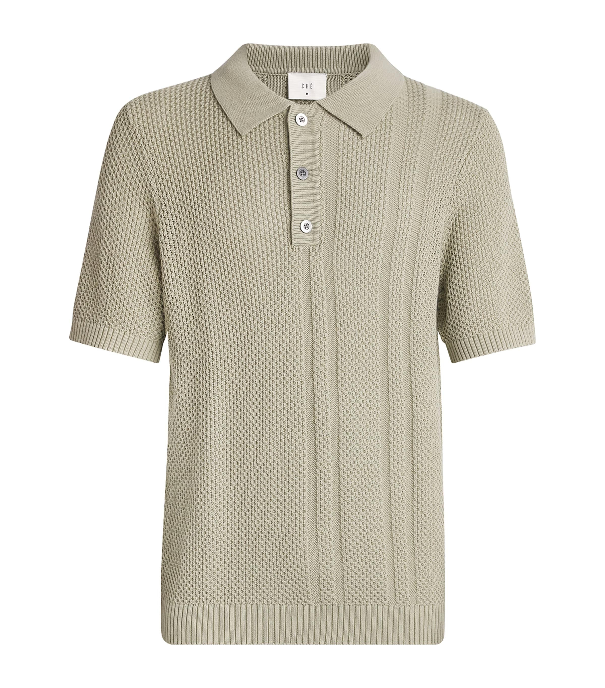 CHÉ Cotton Santino Polo Shirt Sage