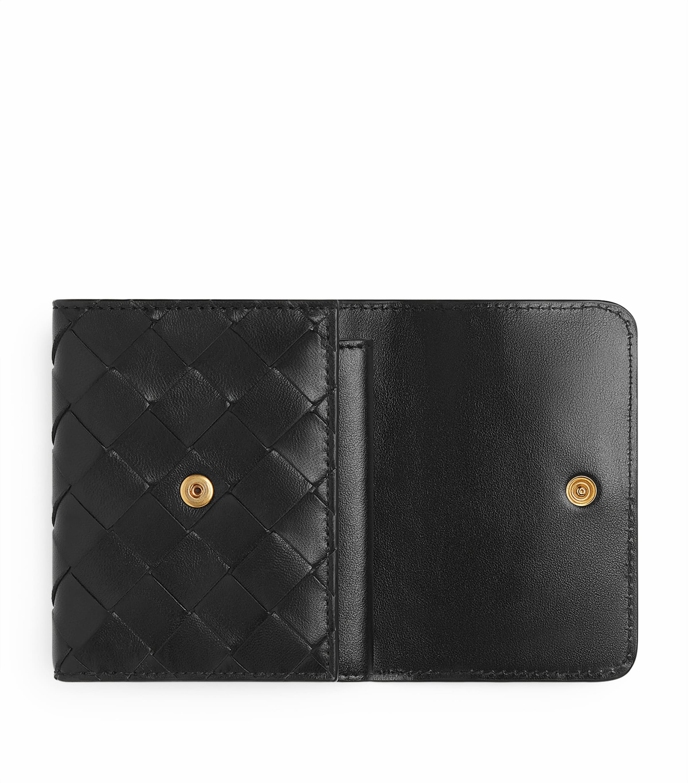 Leather Intrecciato Trifold Wallet 8425 Image 3