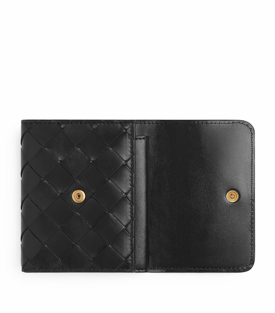 Leather Intrecciato Trifold Wallet 8425 Image 3