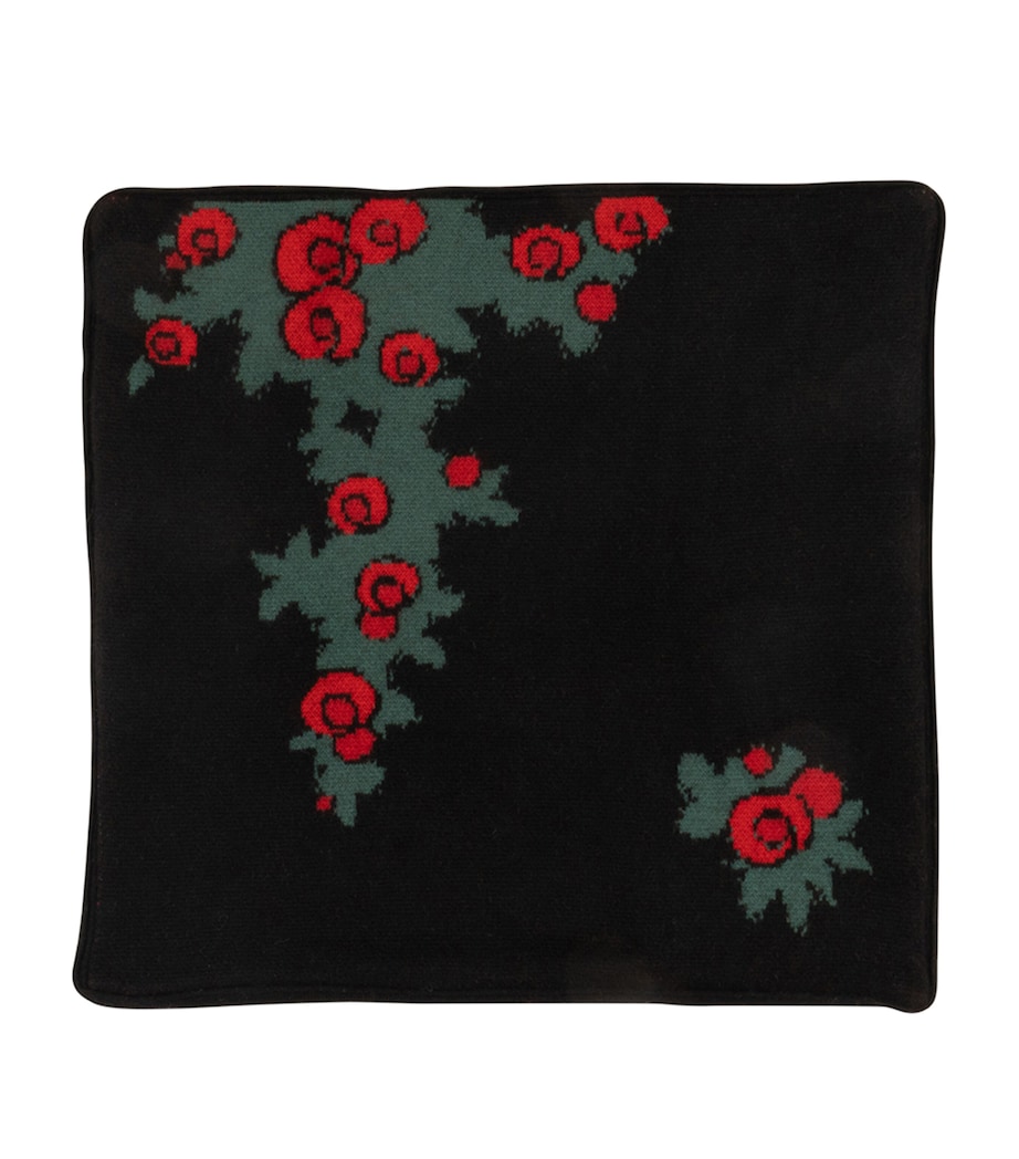 SAVED NY x Damien Nicolas Roux Roses Cushion (50cm x 50cm) Black/red Image 1