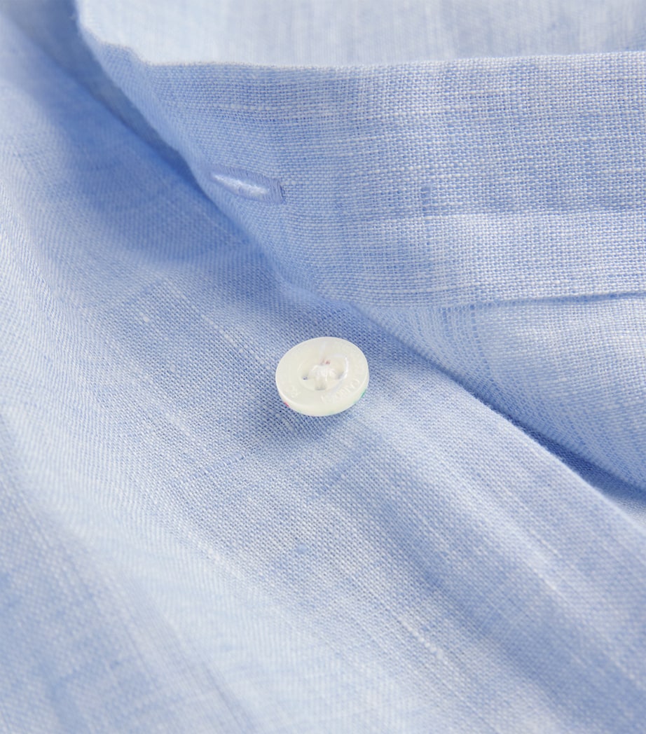 Linen Castro Short-Sleeve Shirt BABY BLUE Image 5