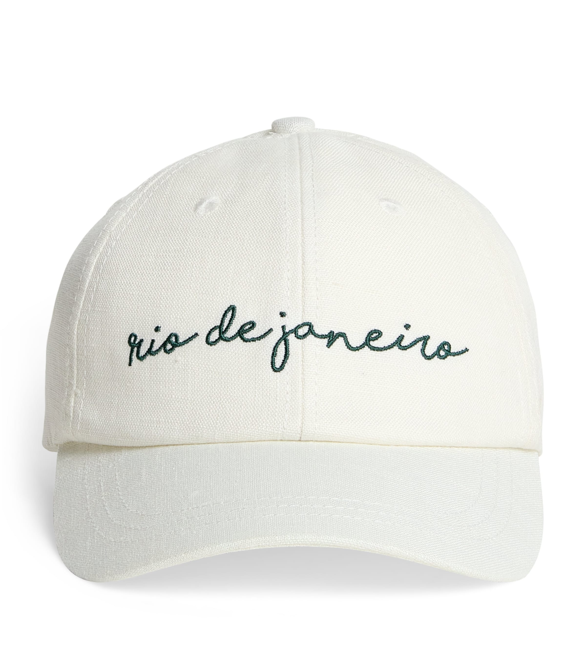 Frescobol Carioca Linen Rio De Janeiro Cap In White