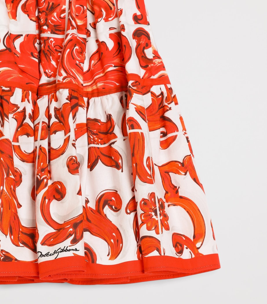 Dolce&Gabbana Kids Cotton Majolica Print Skirt (8-12+ Years) Mix Maiolica L Image 3