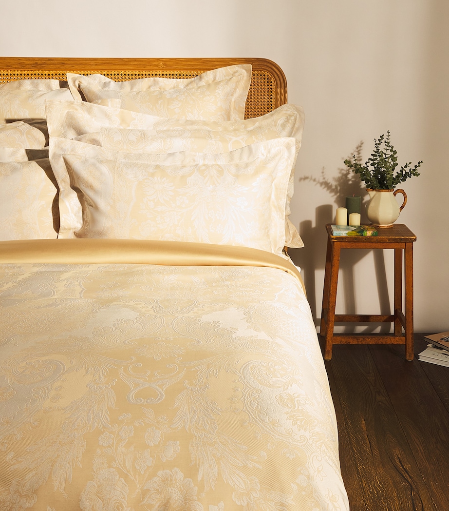 Cotton-Silk Pompadour Super King Duvet Cover (260cm x 220cm) LINEN Image 1