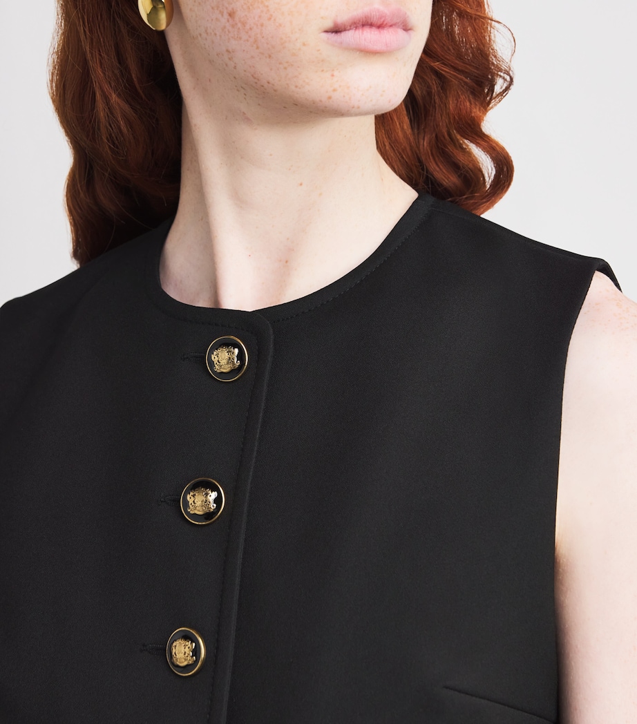 Button-Up Crop Top BLACK Image 6