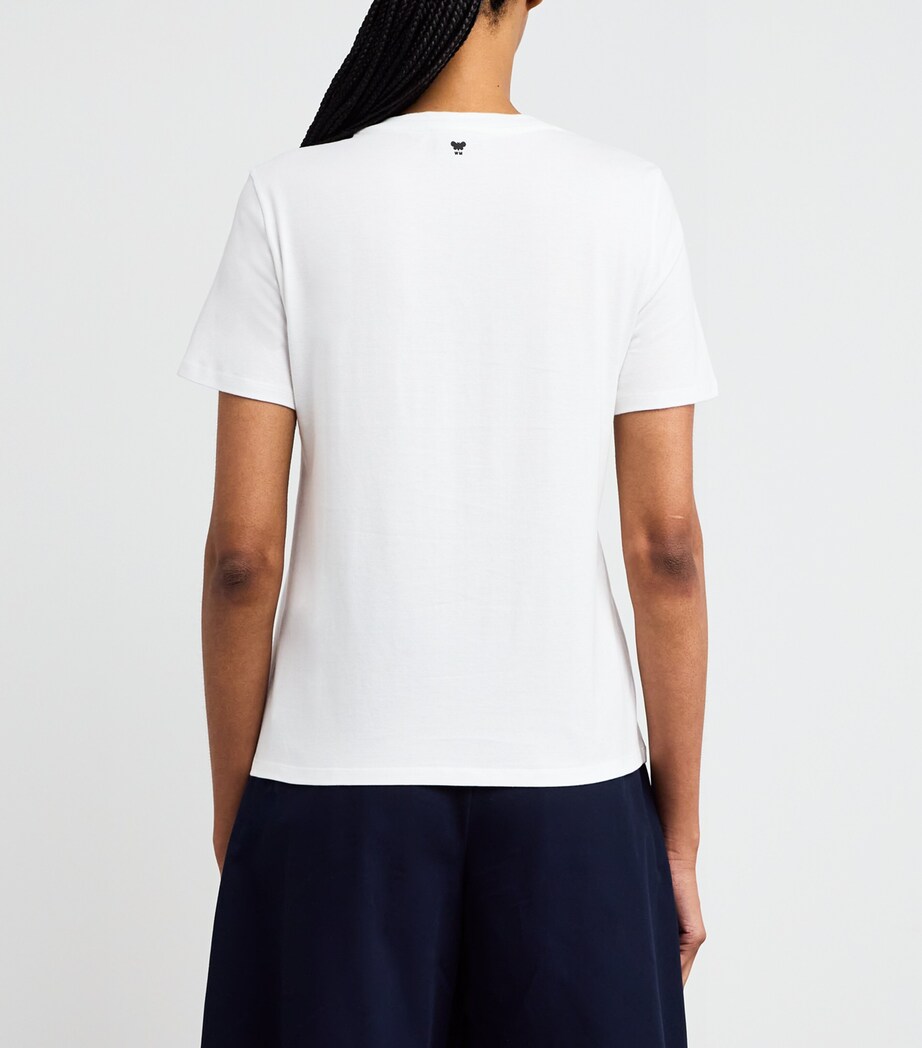 Cotton Embroidered T-Shirt WHITE Image 4