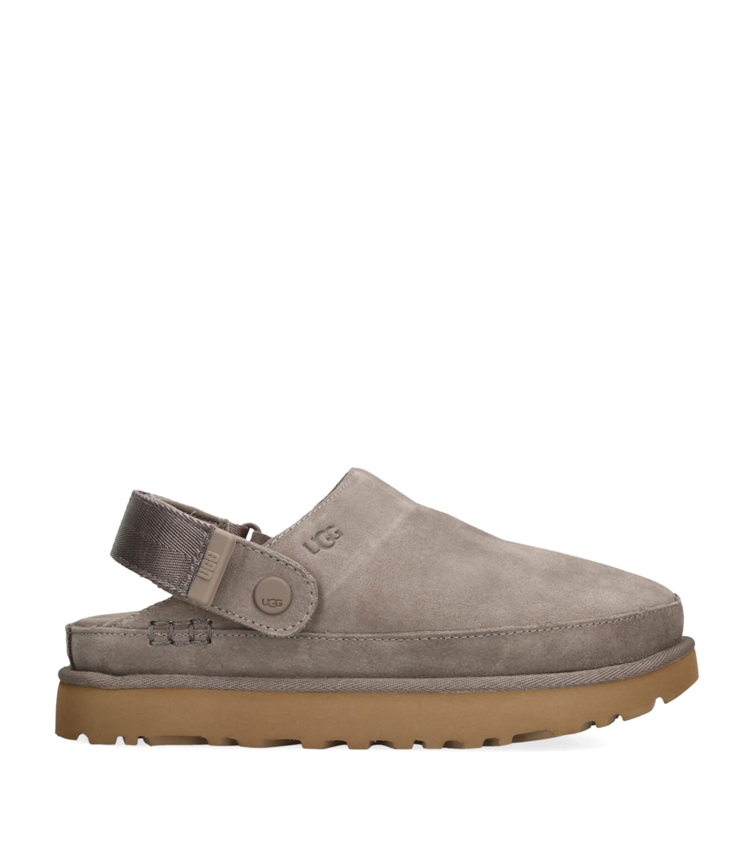 Shop Ugg Suede Goldenstar Clogs In Grey