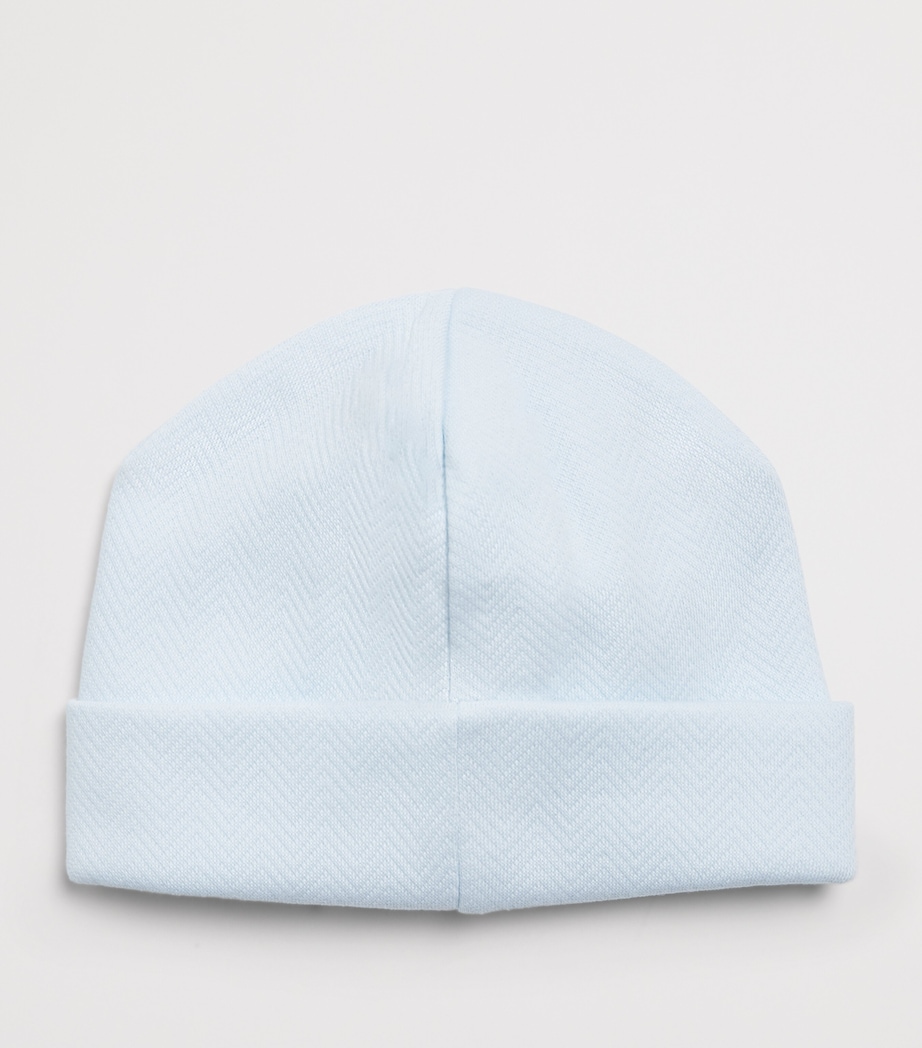 Kissy Kissy Pima Cotton Jacquard Hat Light Blue Image 2