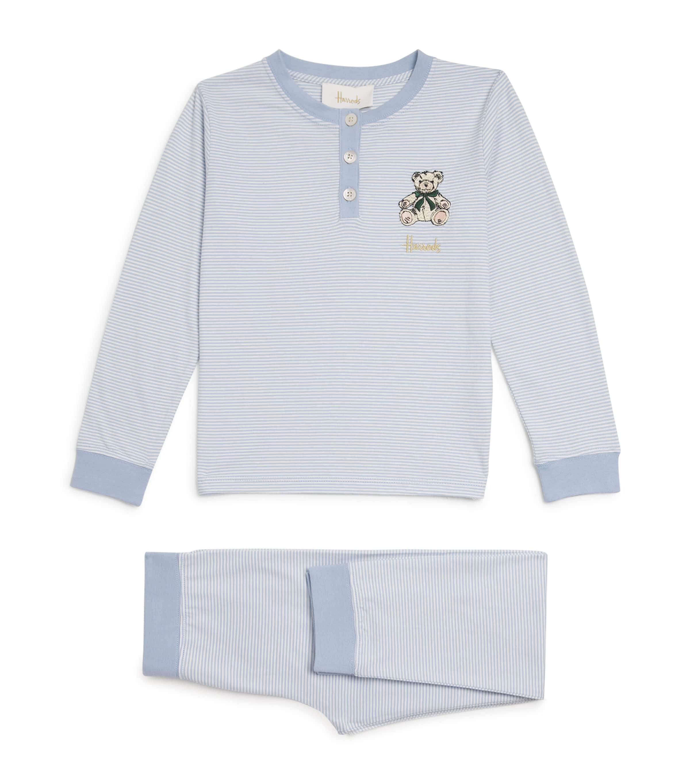 Organic Cotton Jersey Stripe Pyjamas (2-8 Years) BLUE Image 1