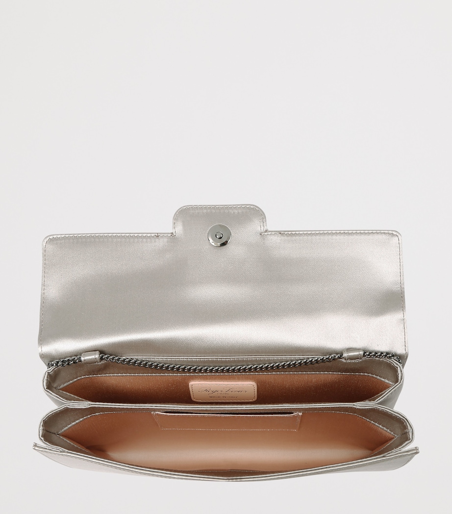 Satin Efflorescence Envelope Clutch Bag BEIGE Image 2