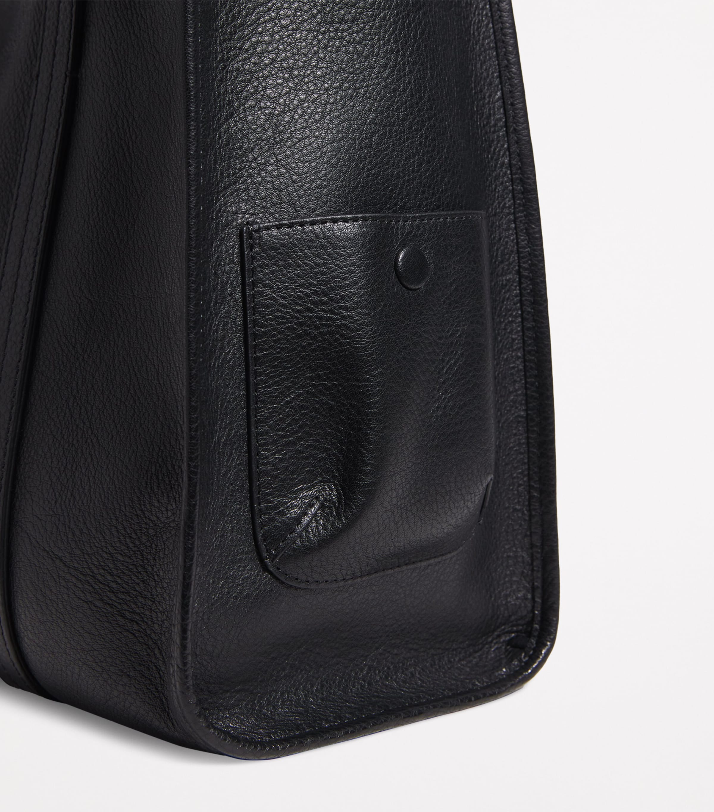 Leather Tote Bag BLACK Image 6