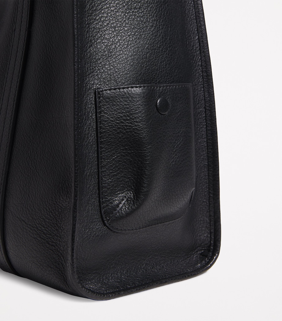 Leather Tote Bag BLACK Image 6