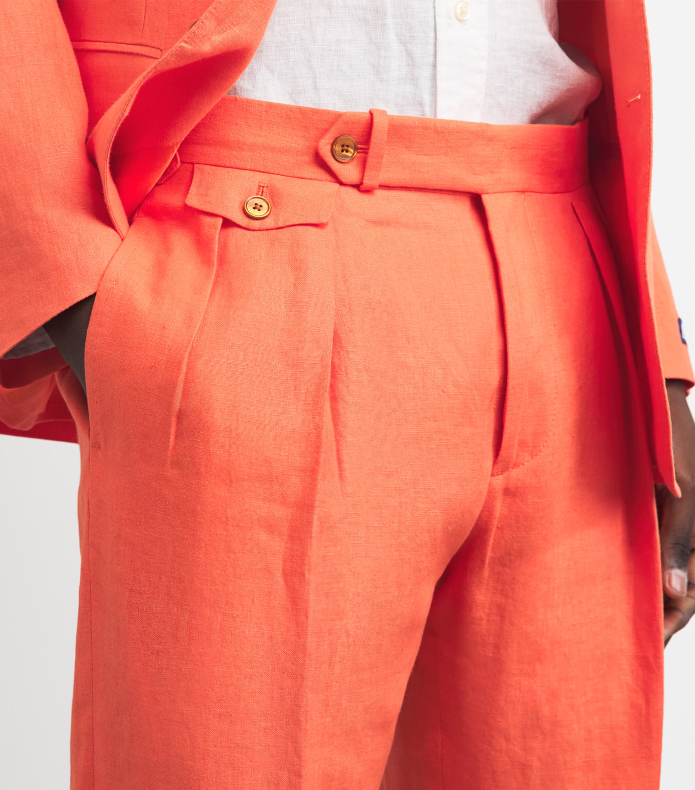 Polo Ralph Lauren Mens Linen Tailored Trousers Spring Melon Image 3
