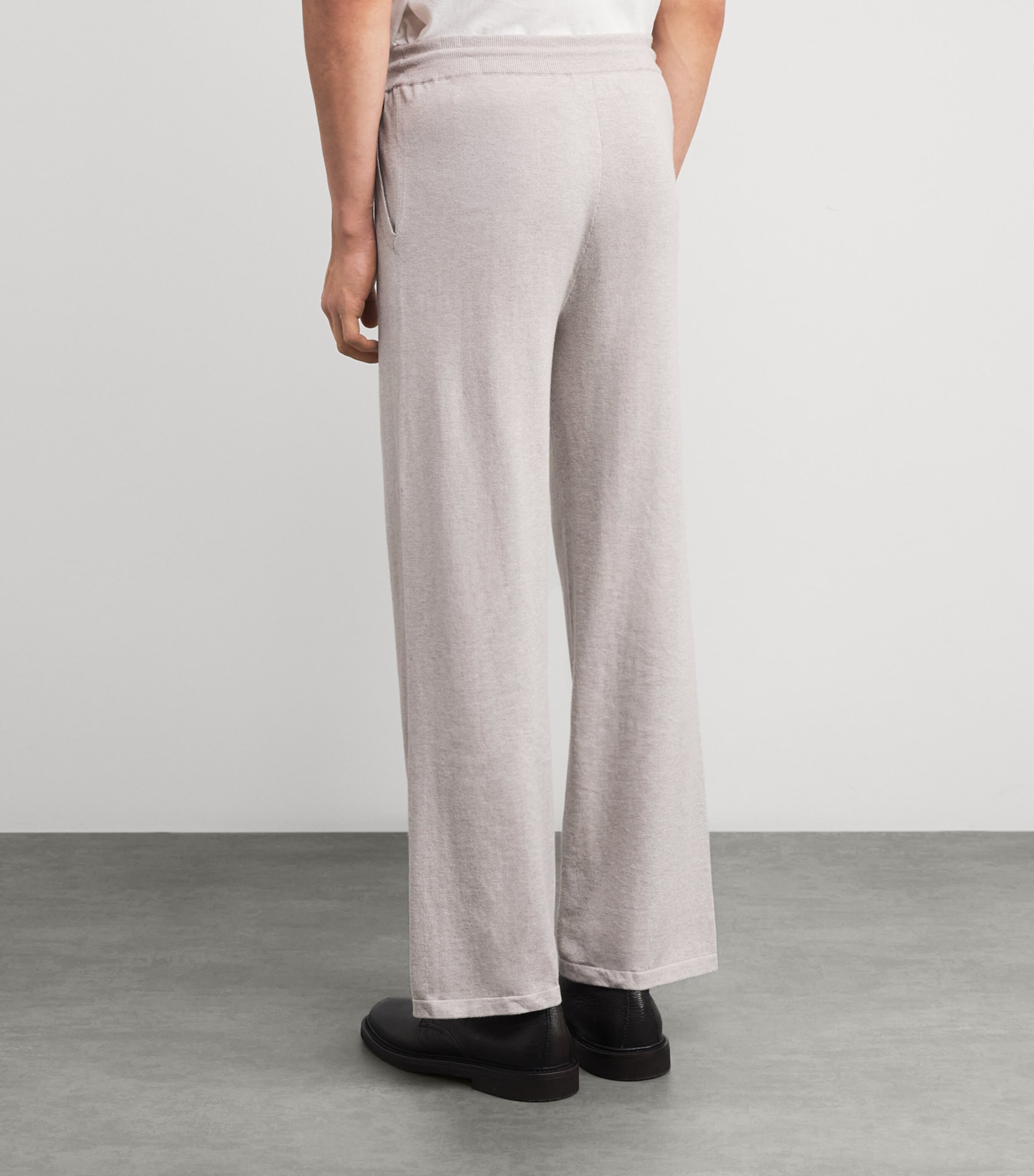 Cotton-Silk-Cashmere Wide-Leg Sweatpants FUMO GREY NEW IVORY Image 4