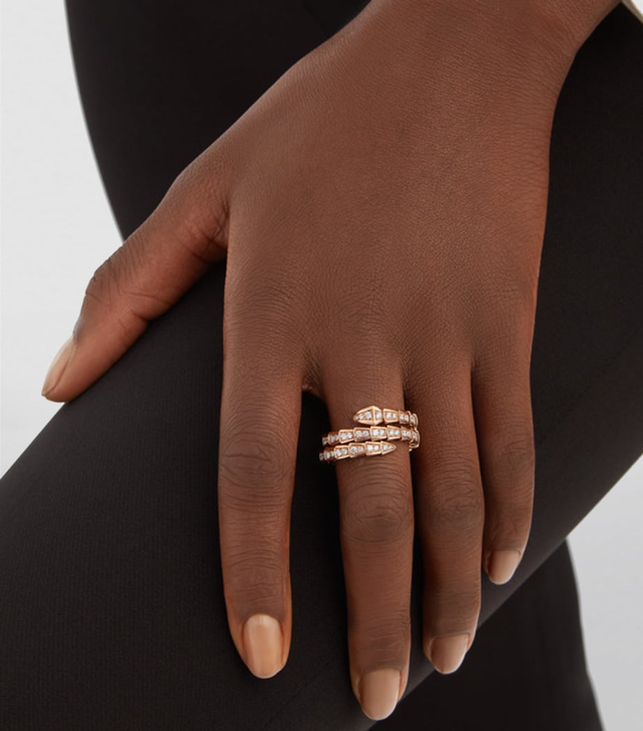 Rose Gold and Diamond Serpenti Viper Ring PINK GOLD Image 5