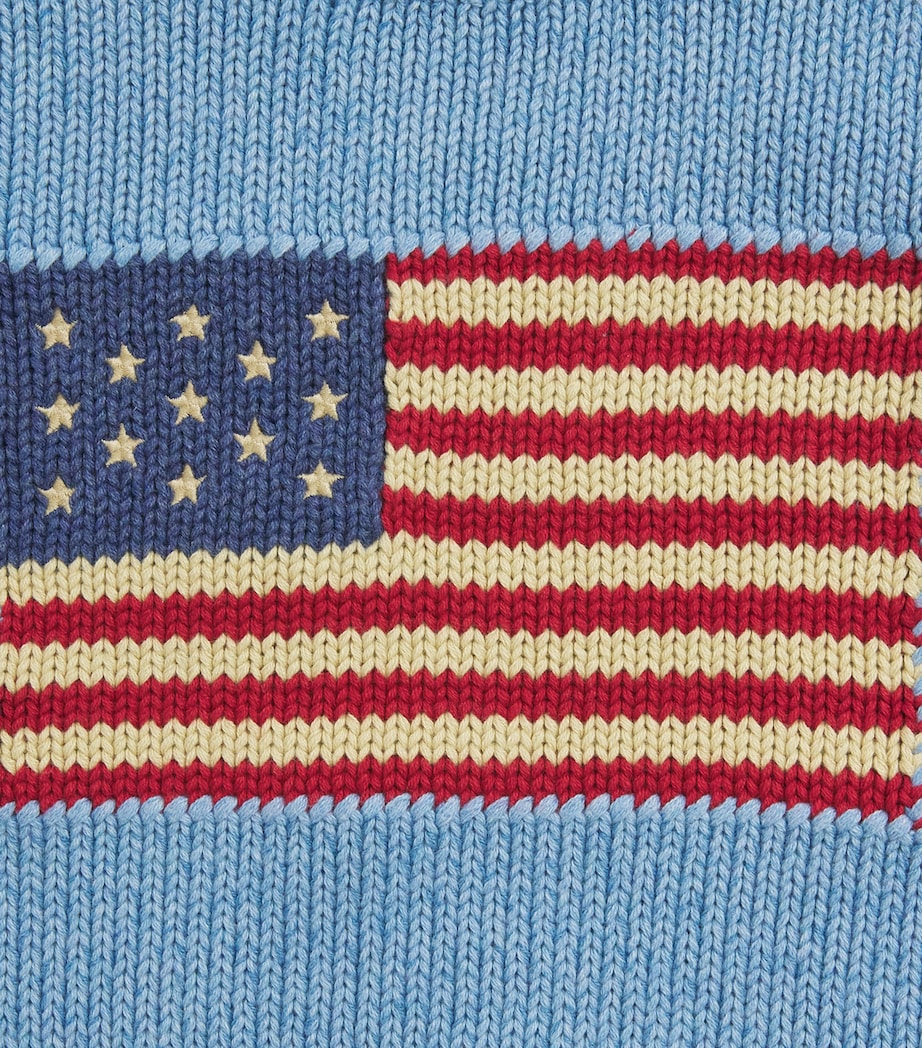 Ralph Lauren Kids Cotton American Flag Sweater (2-7 Years) Blue Image 3