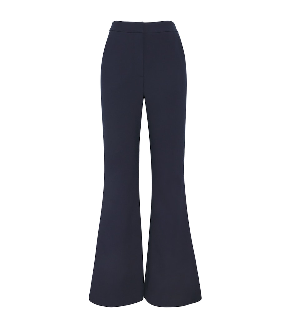 Veronica Beard Womens Arden Flared Trousers Navy Image 1