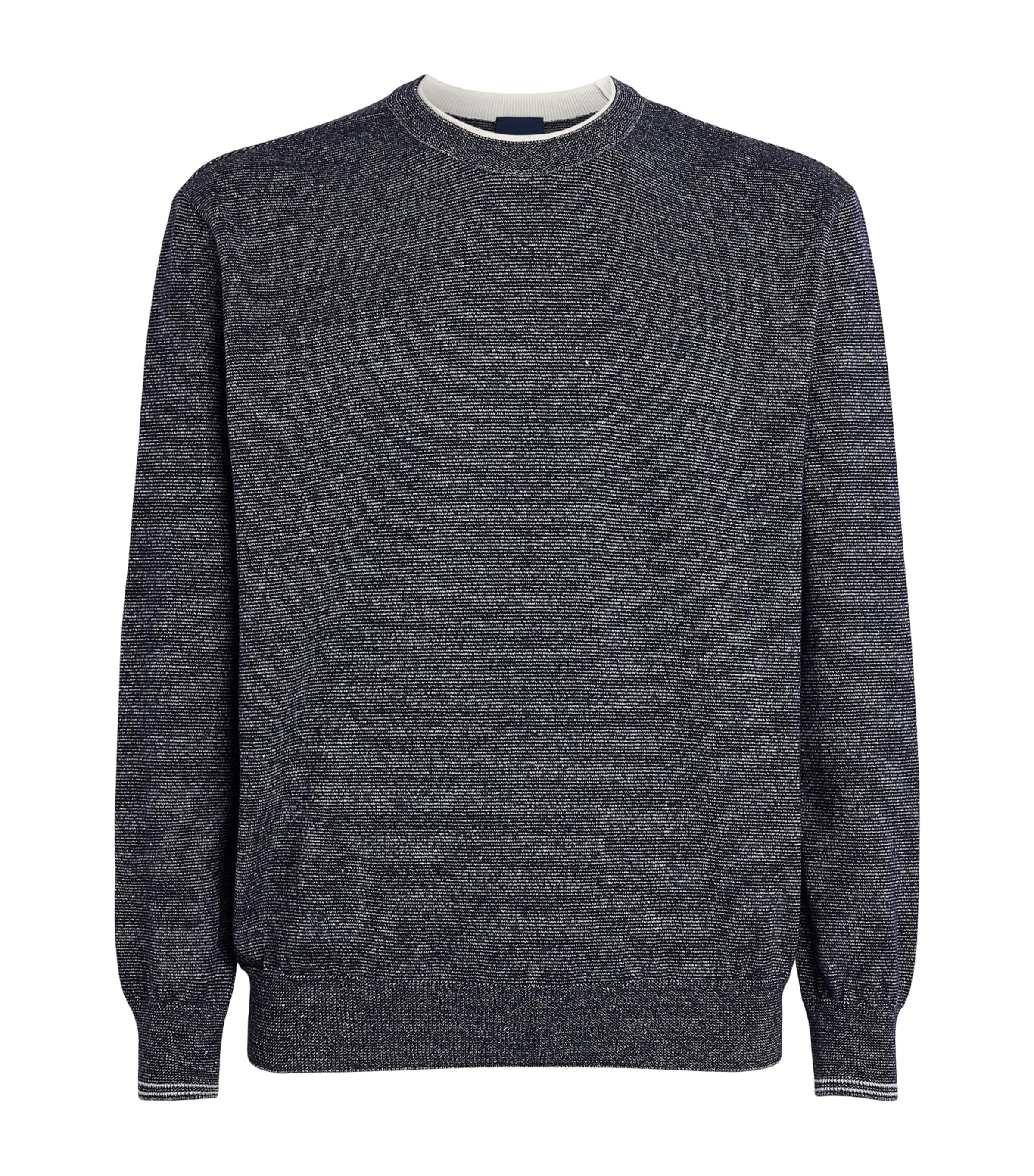 Paul & Shark Mens Wool-Linen Melange Sweater Blu Blu/bianco Image 1