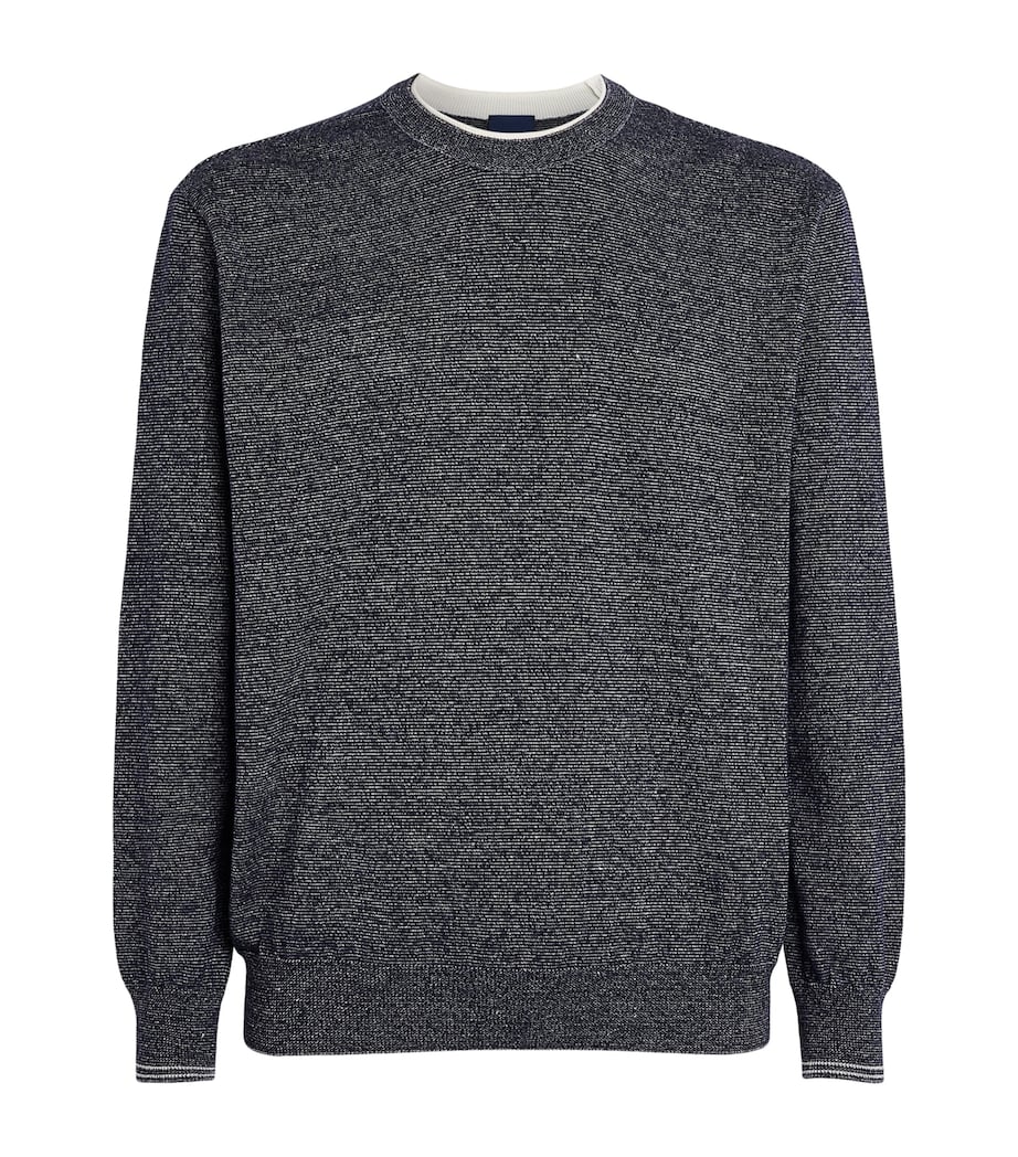 Paul & Shark Mens Wool-Linen Melange Sweater Blu Blu/bianco Image 1