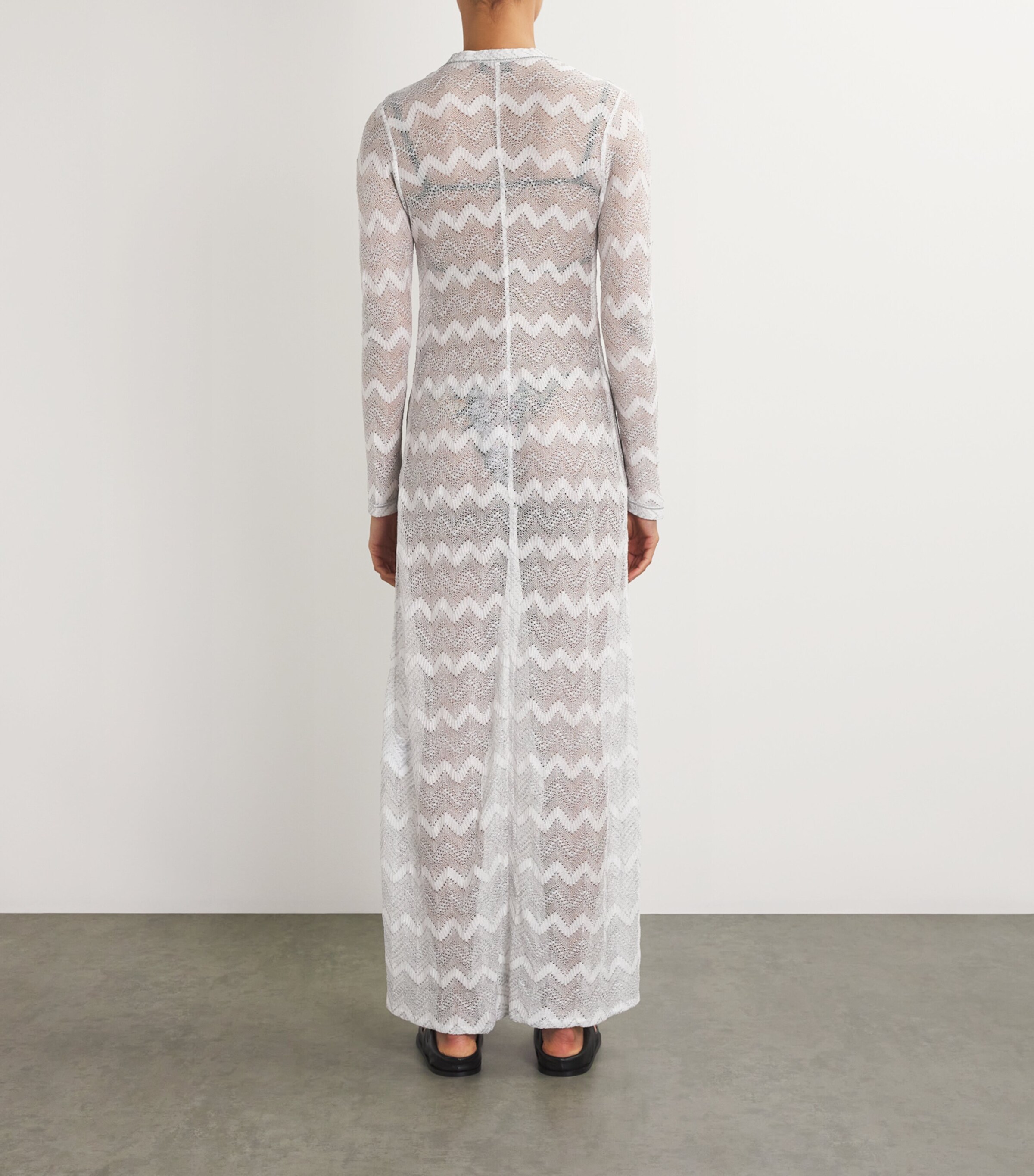 Zigzag Cover-Up Cardigan S01FJ WHTE SLVR LM Image 3