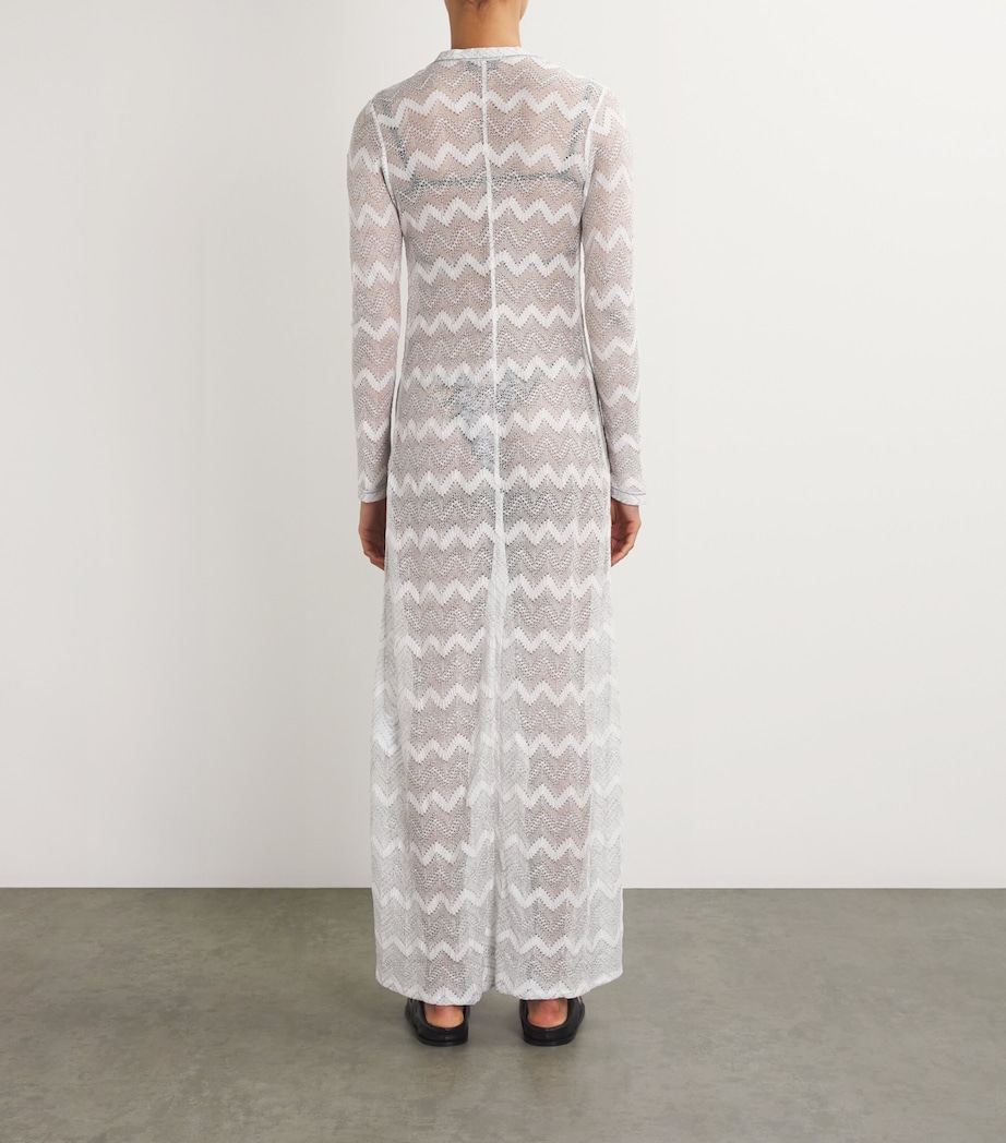 Zigzag Cover-Up Cardigan S01FJ WHTE SLVR LM Image 3