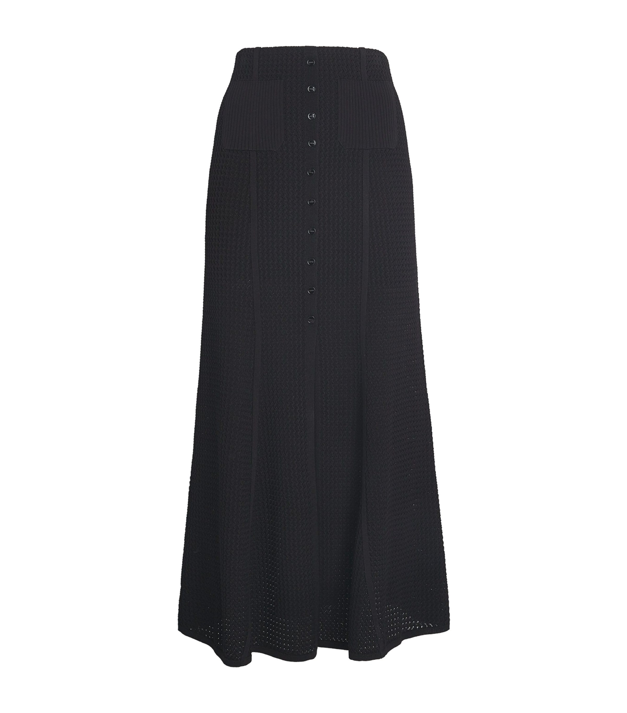 Sandro Knitted Midi Skirt In Black