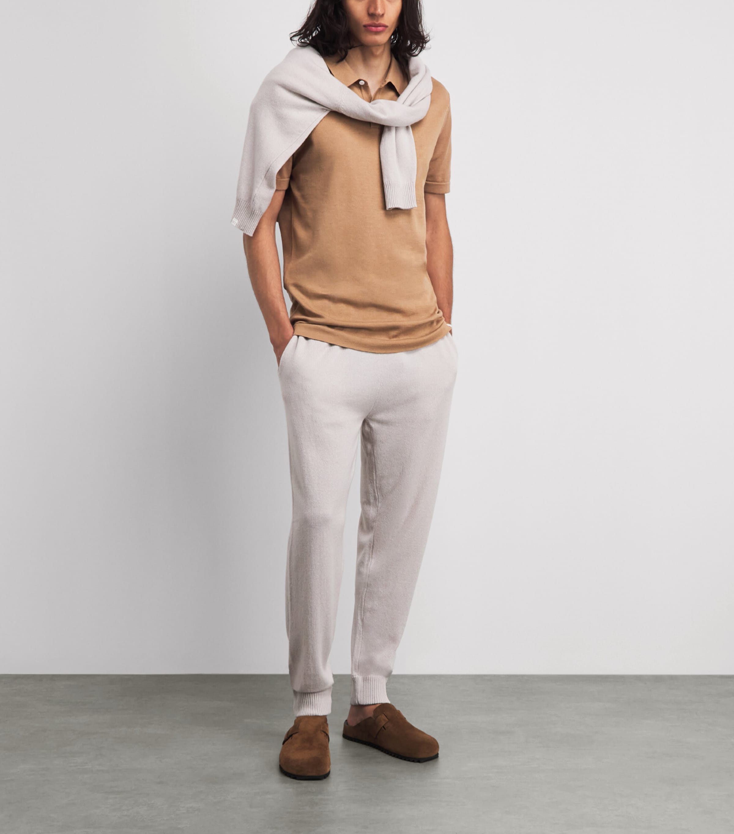 Derek Rose Mens Sea Island Cotton Jacob Polo Shirt Bei Image 2