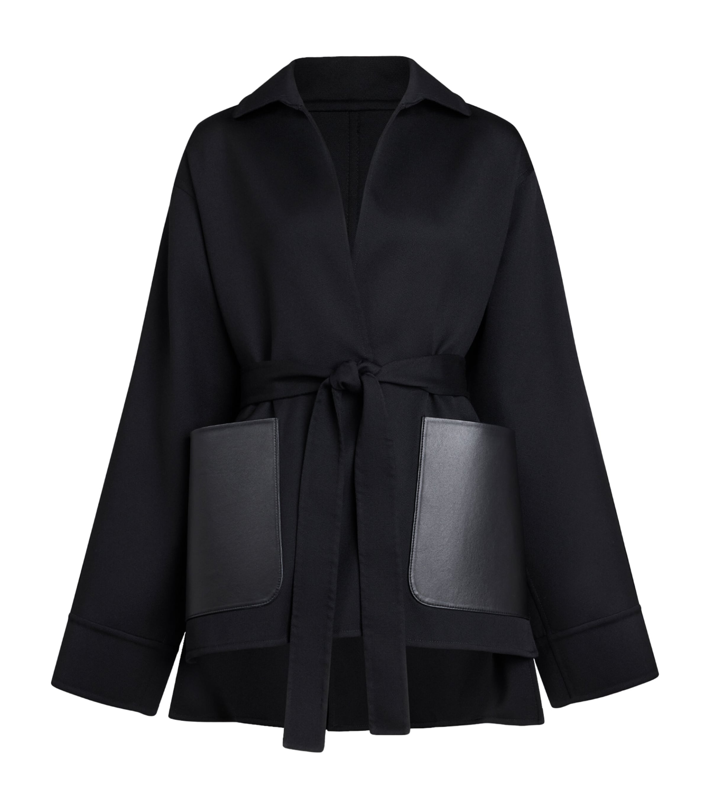 Alaïa Womens Virgin Wool Belted Jacket Noir Alaia Image 1